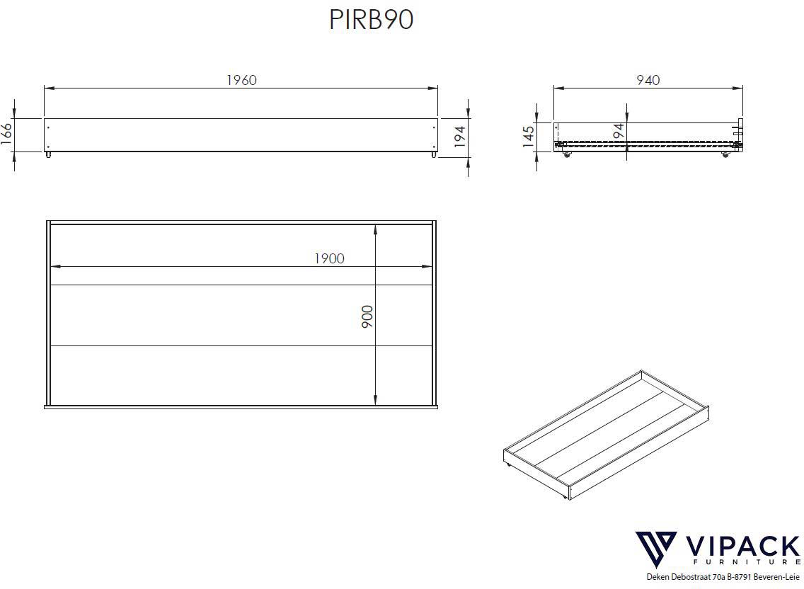 Lit superposé Claire haut avec tiroir de lit - bois de pin - Image 3