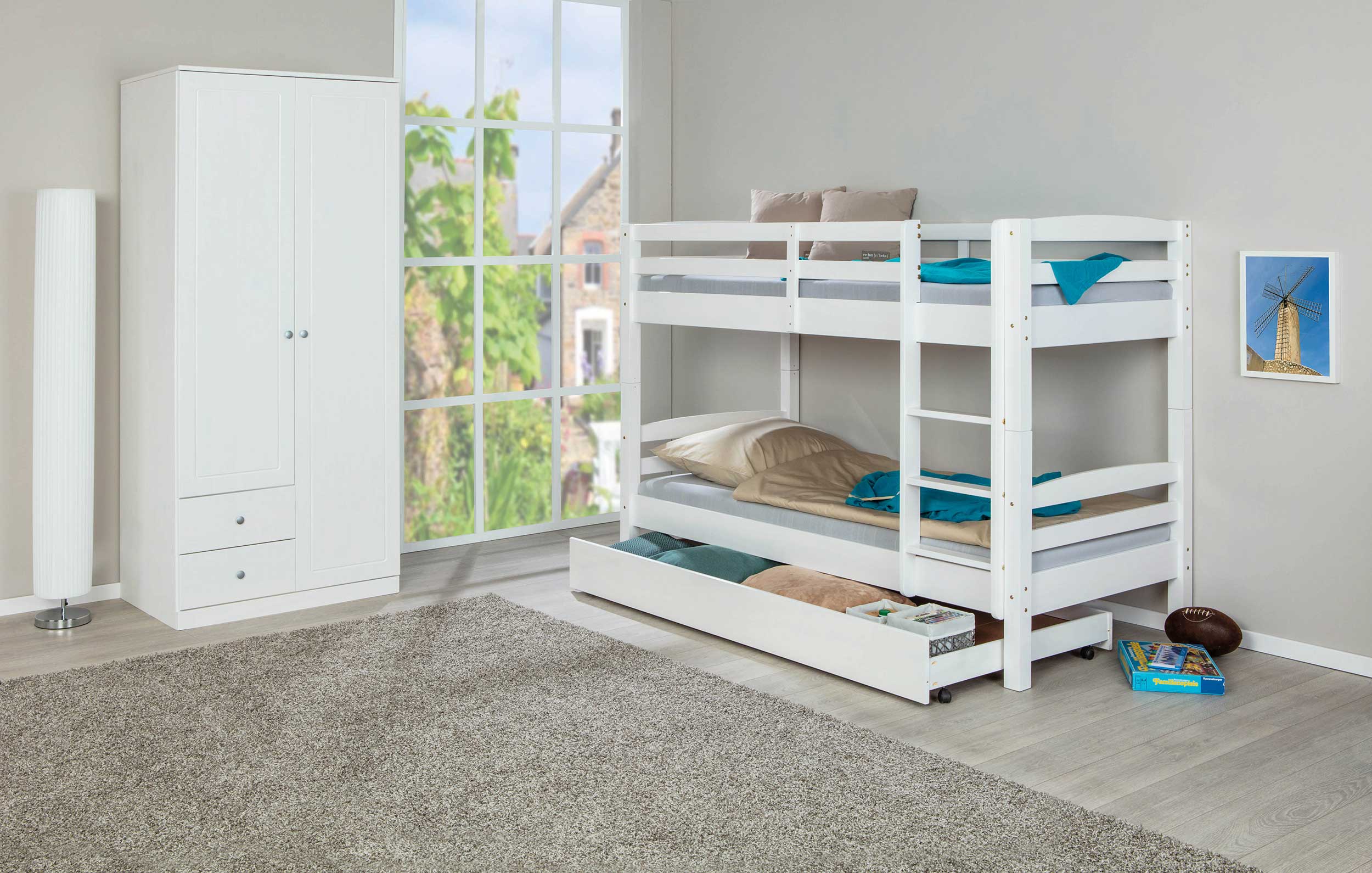 Lit superposé David 90x190 - white wash - Image 3