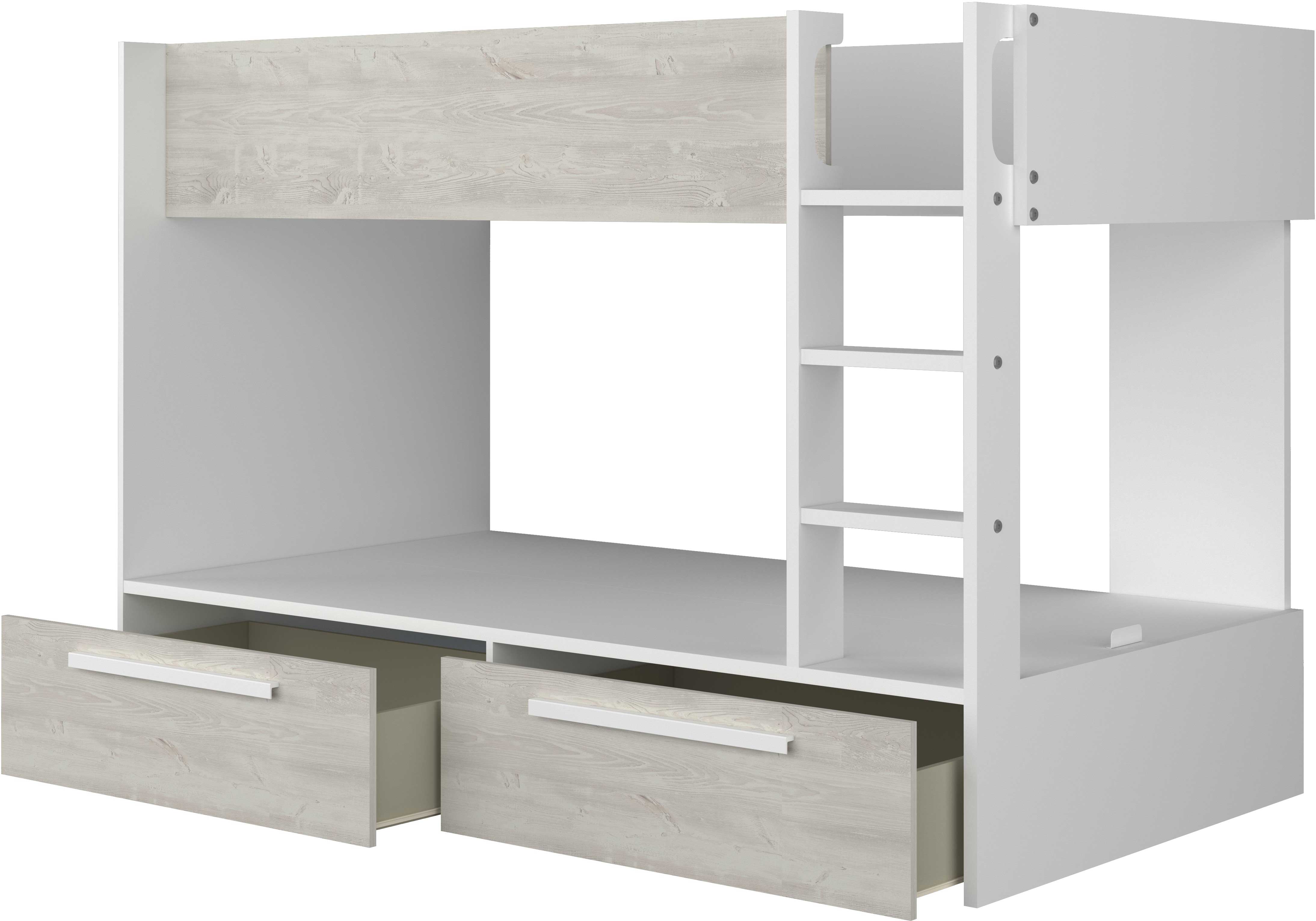 Lit superposé Fleur avec tiroirs de lit - blanc - Image 5