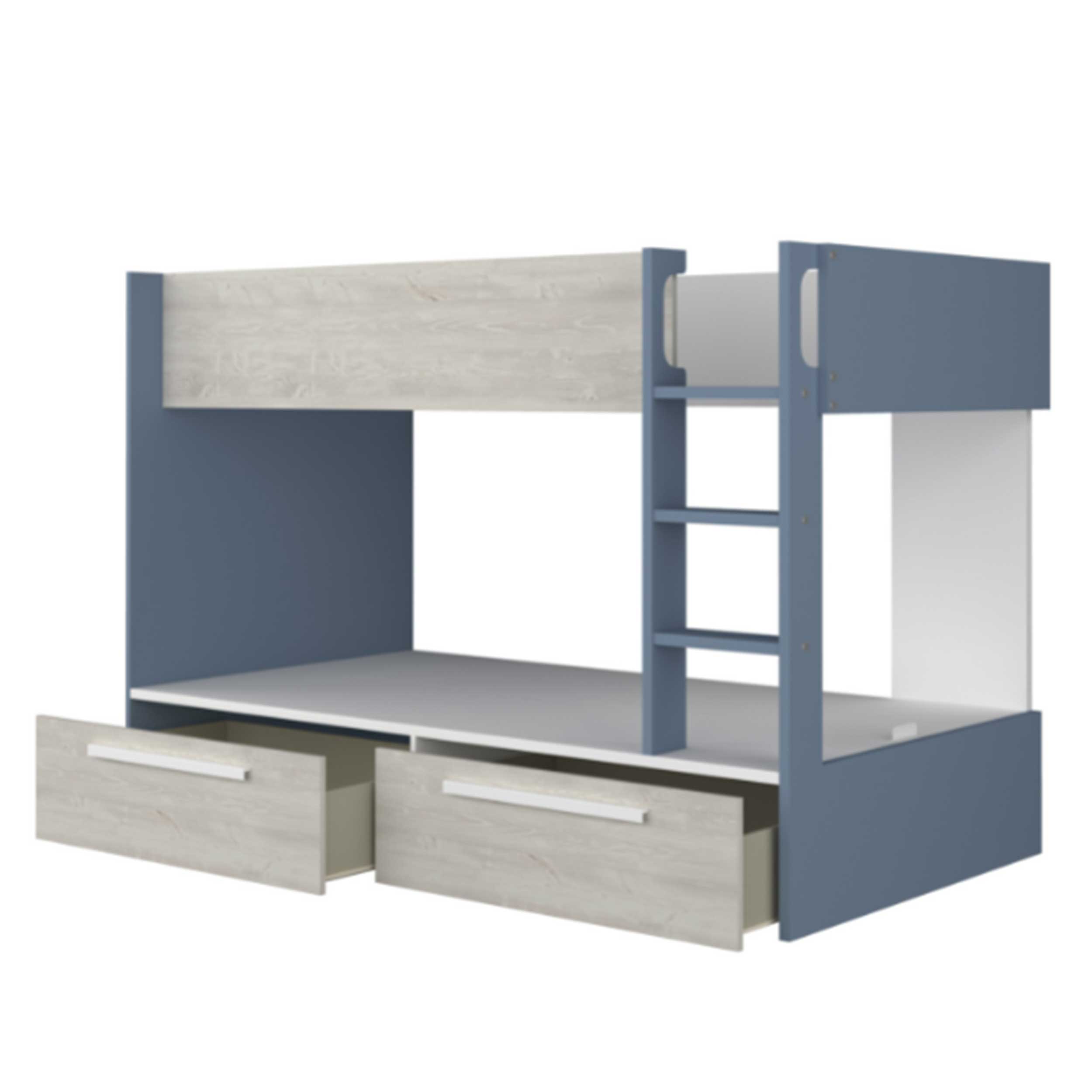 Lit superposé Fleur avec tiroirs de lit - bleu - Image 2