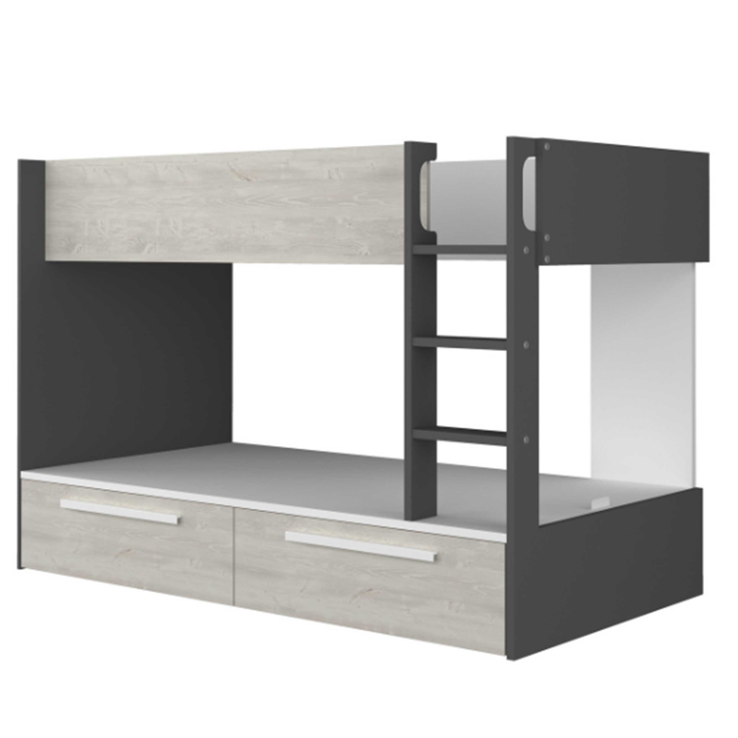 Lit superposé Fleur avec tiroirs de lit - gris - Image 3