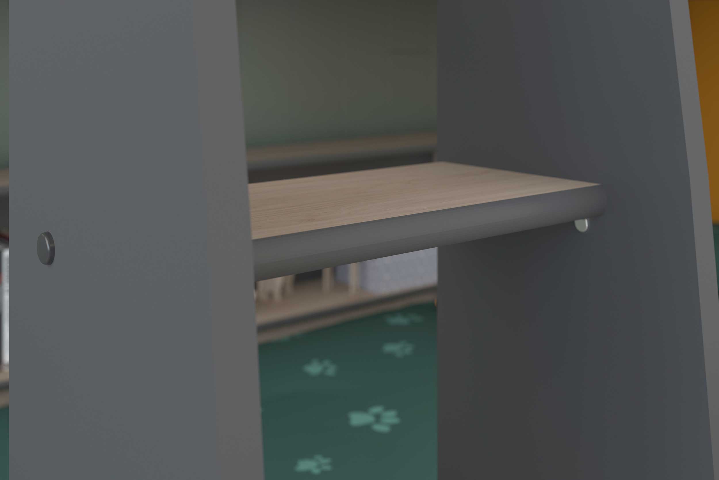 Lit superposé Leo incl. sommiers - chêne/gris - Image 11