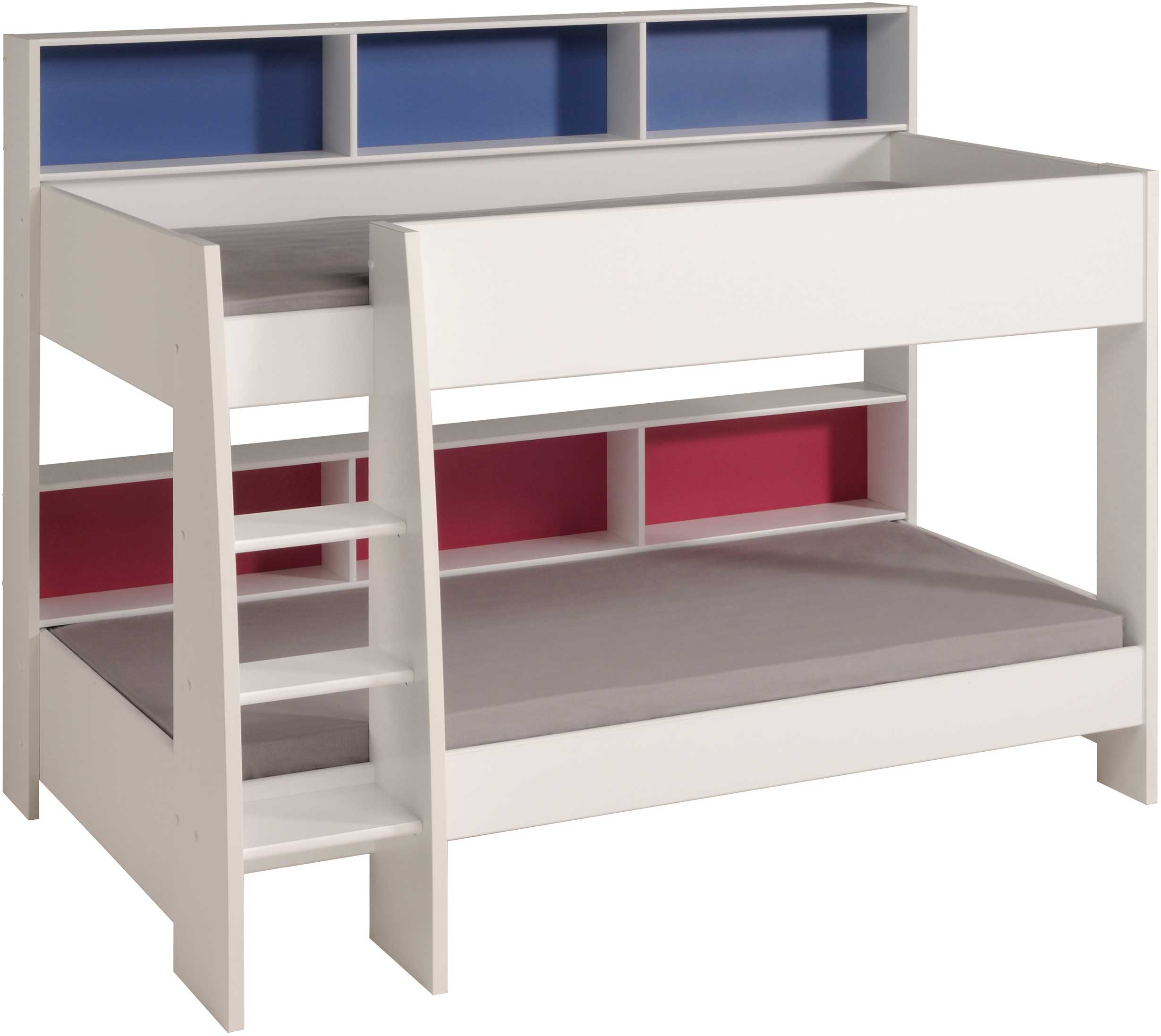 Lit superposé Leon sommiers incl. - blanc/bleu/rose - Image 3