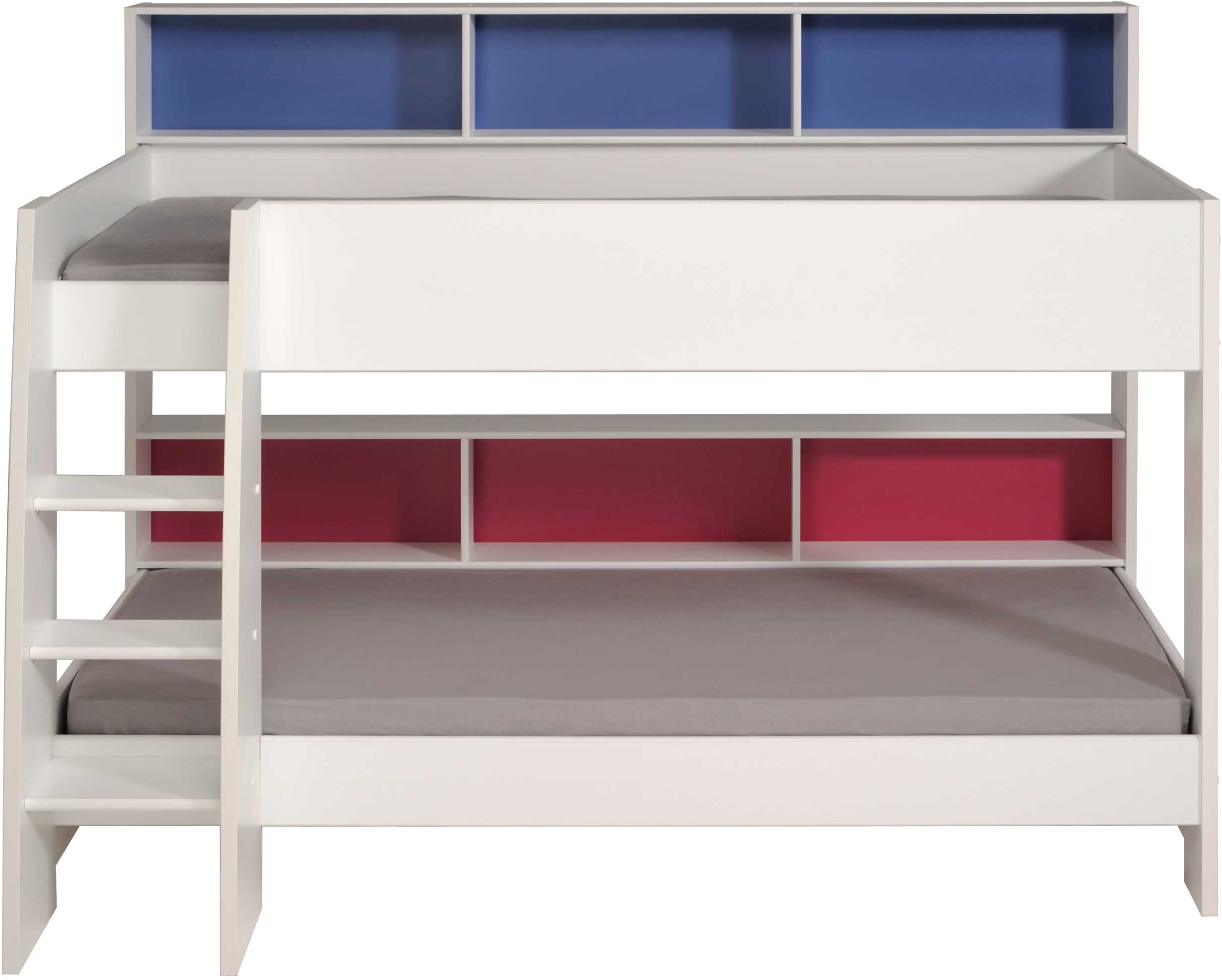 Lit superposé Leon sommiers incl. - blanc/bleu/rose - Image 4