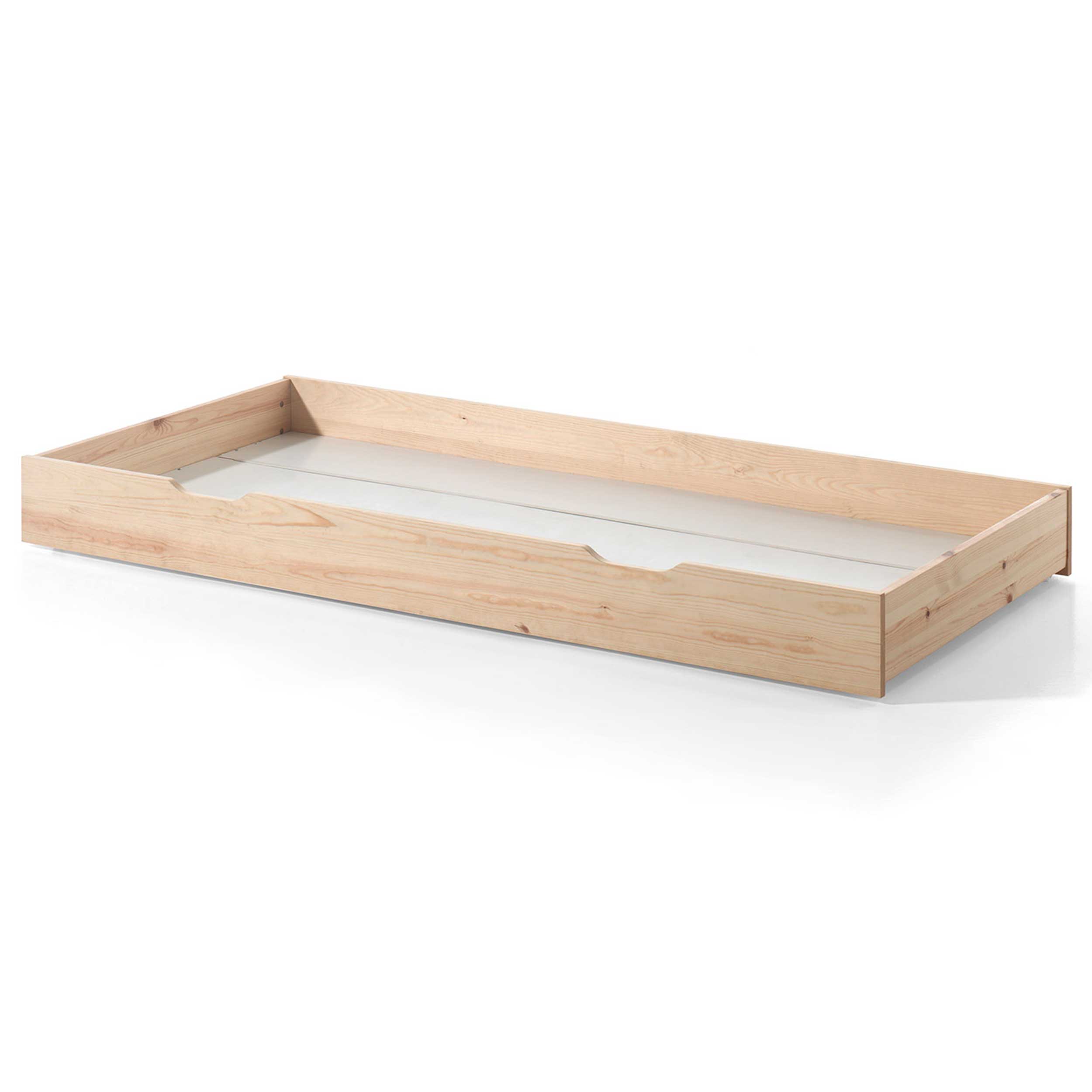 Lit tipi 90 x 200cm avec barrière et tiroir de lit bois massif - bois de pin/blanc - Image 4