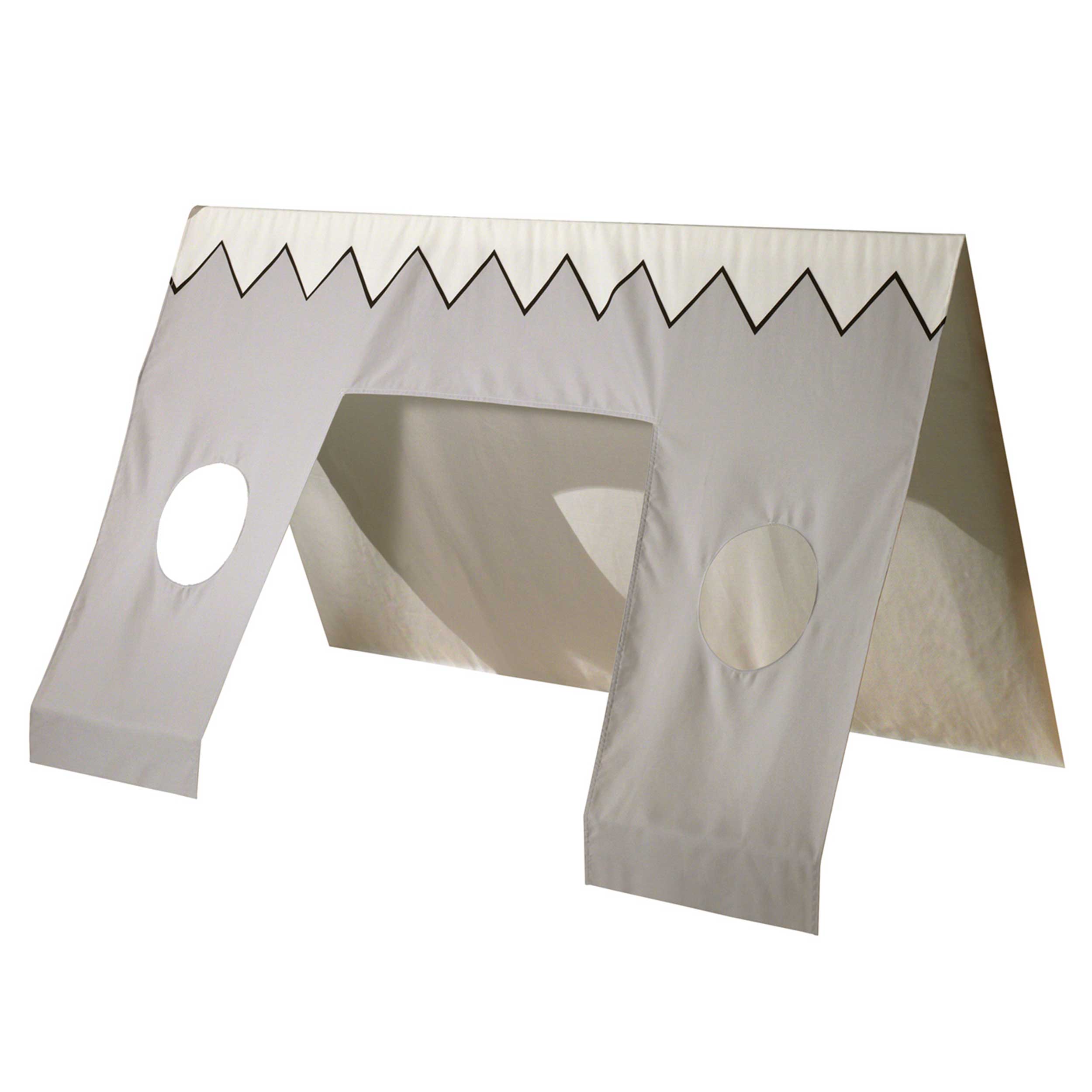 Lit tipi 90 x 200cm haut avec tente de lit - blanc/bois pin - Image 2