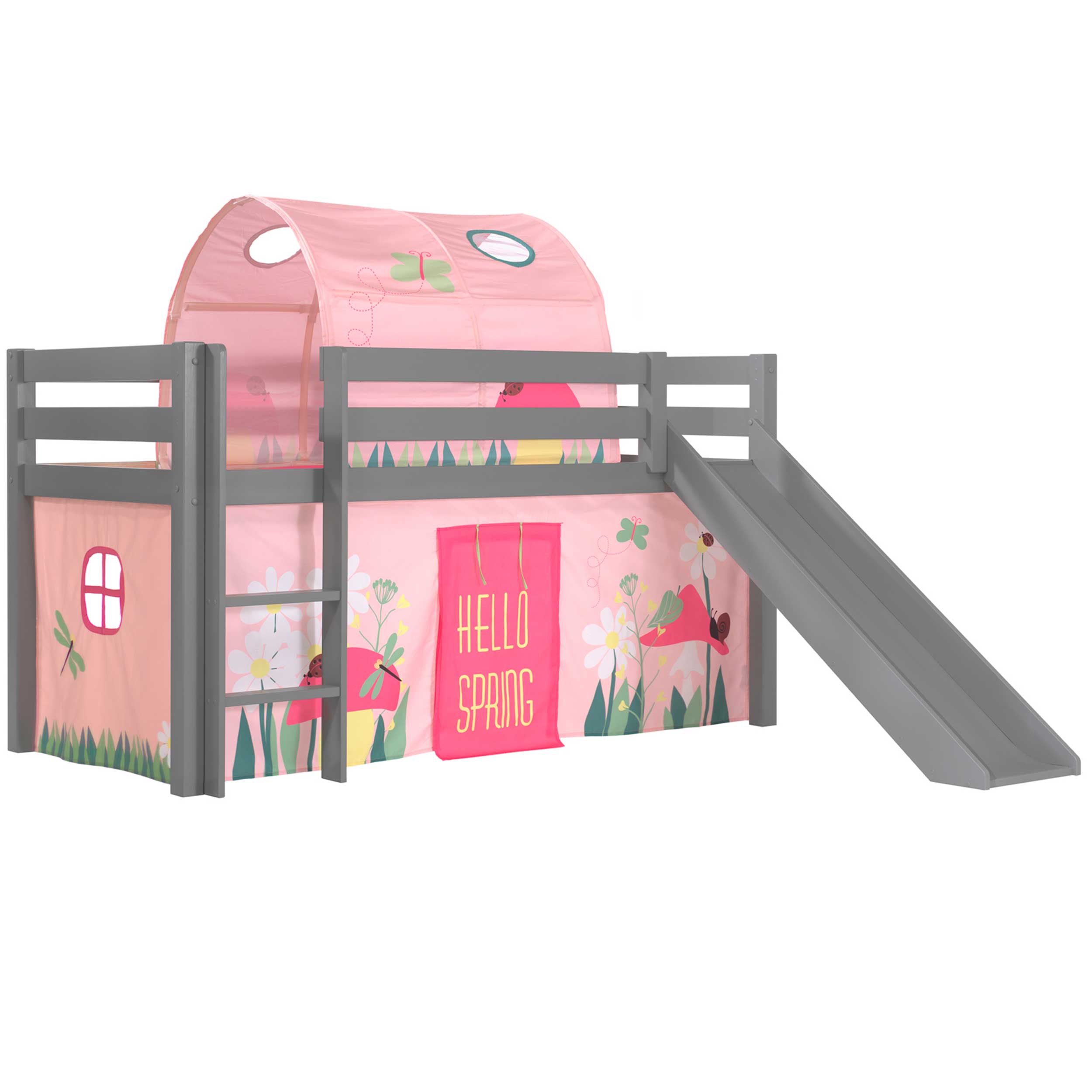 Lit toboggan Astrid avec tente de lit et tunnel de lit Spring - gris - Image 7