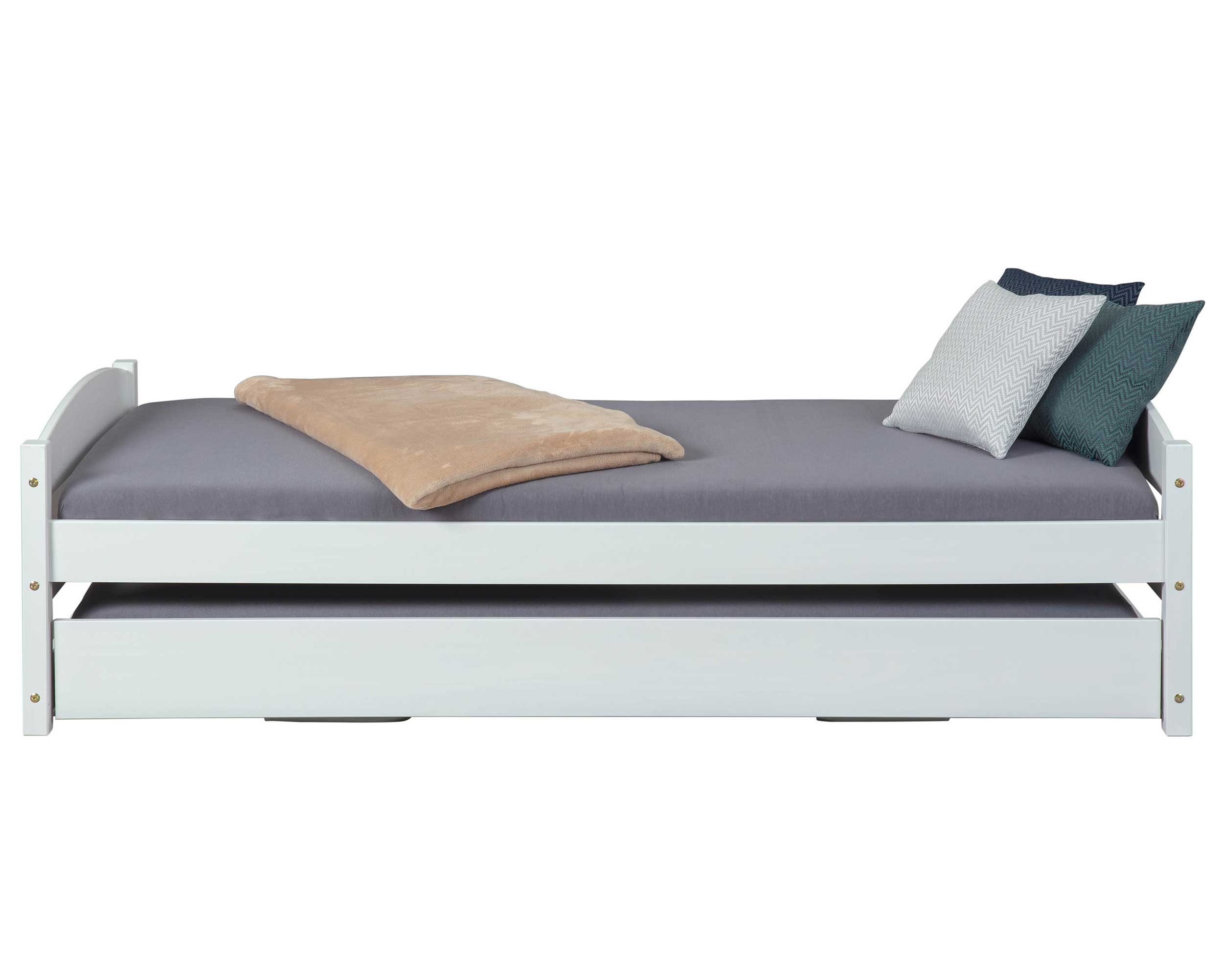 Lit Vindas 90x200 avec lit d'appoint réglable en hauteur - blanc - Image 5