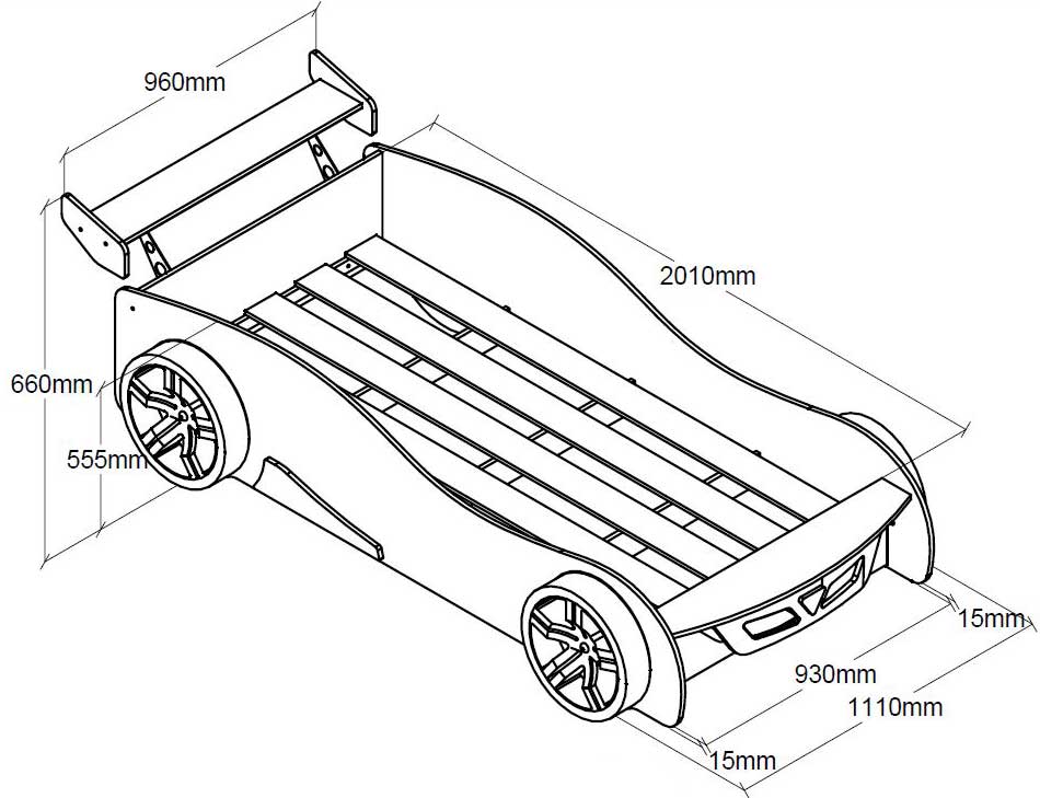 Lit voiture Le Mans - rouge - Image 2