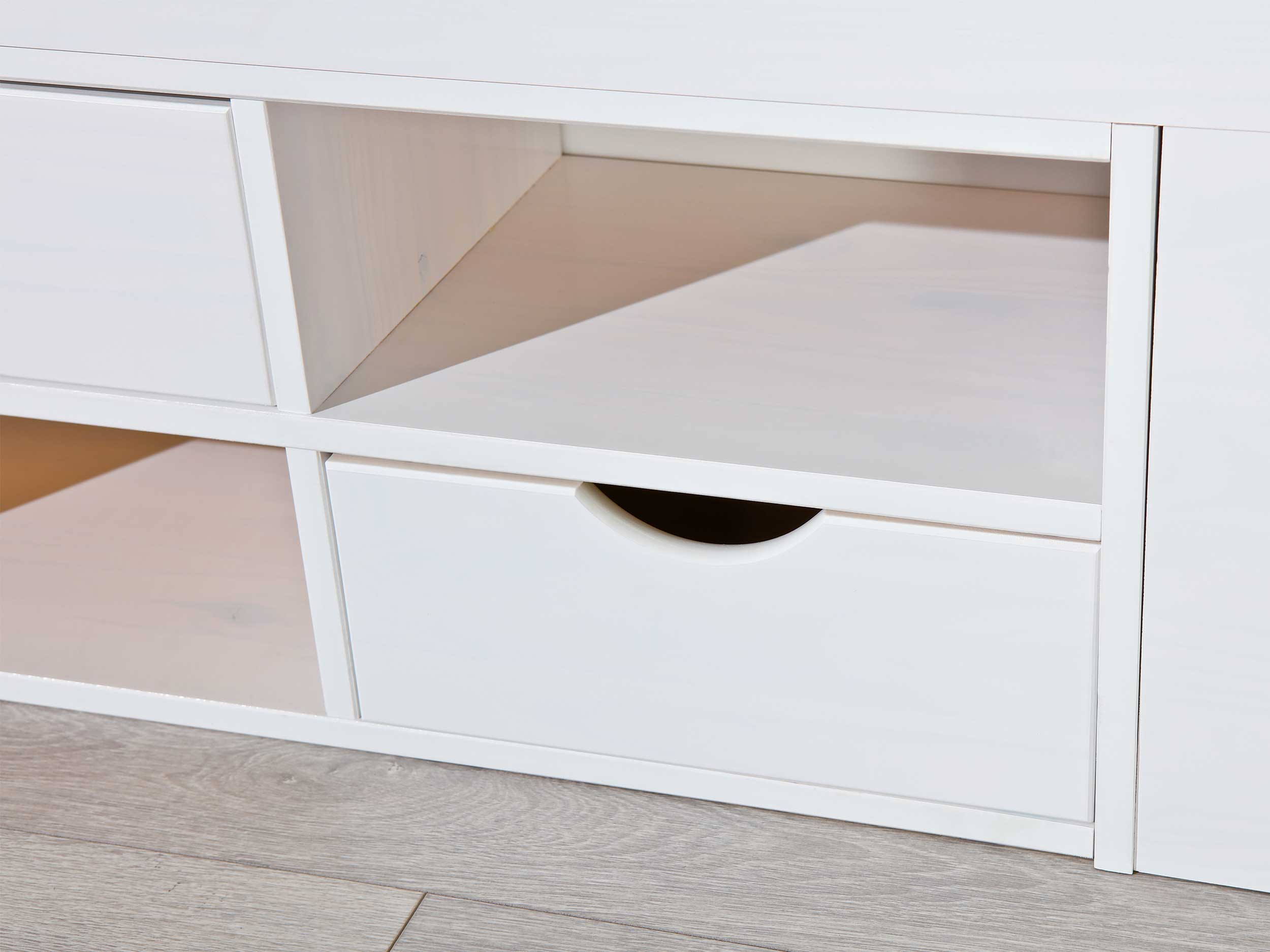 Lit Xavier 140x200cm avec espace de rangement - white wash - Image 7