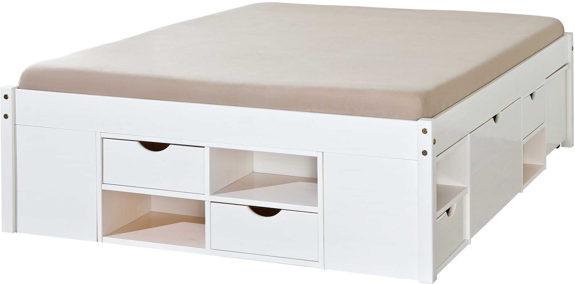 Lit Xavier 160x200cm avec rangement - white wash - Image 4