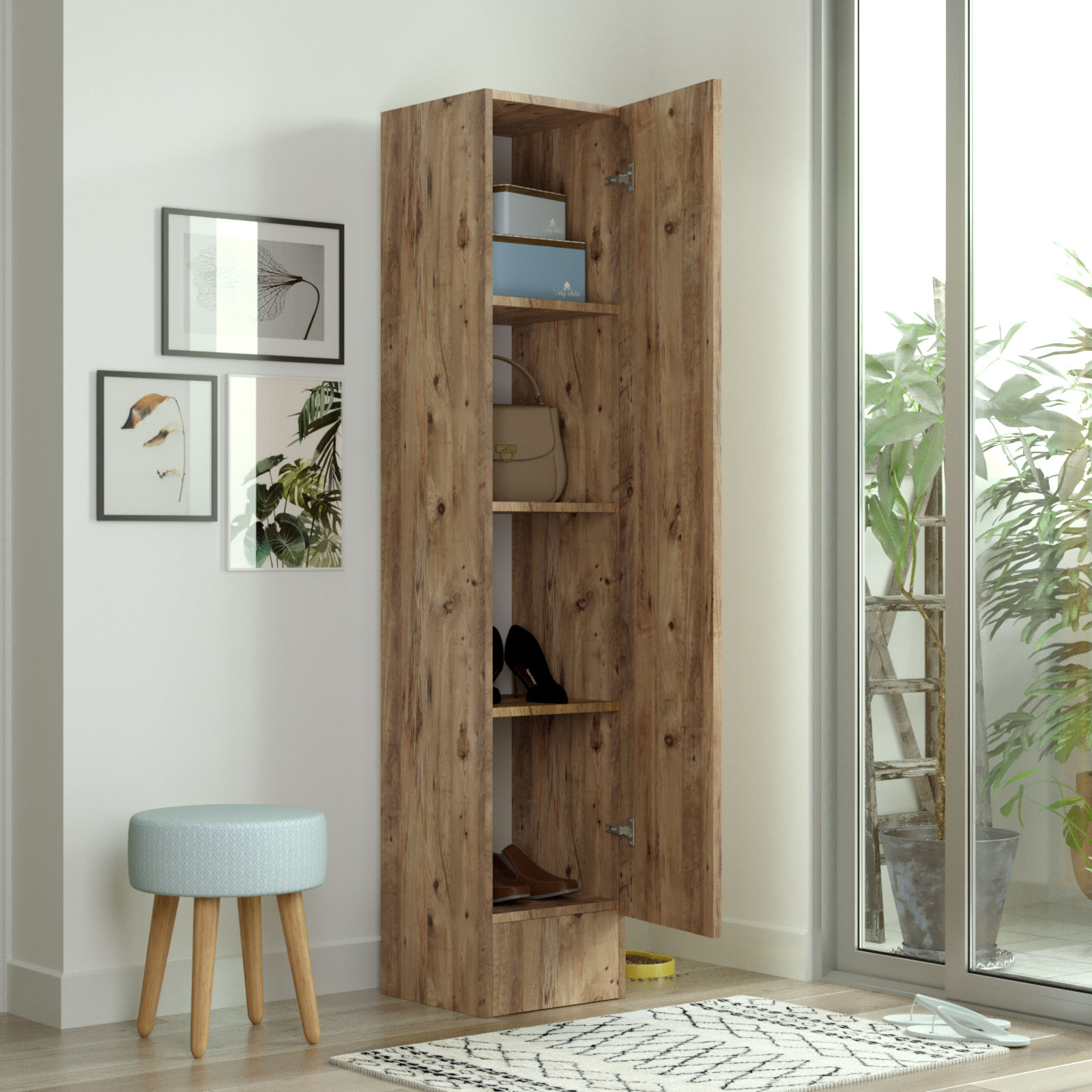 Locelso armoire | 100% Melamine Coated | 18mm Thickness | Atlantic Pine - Image 4