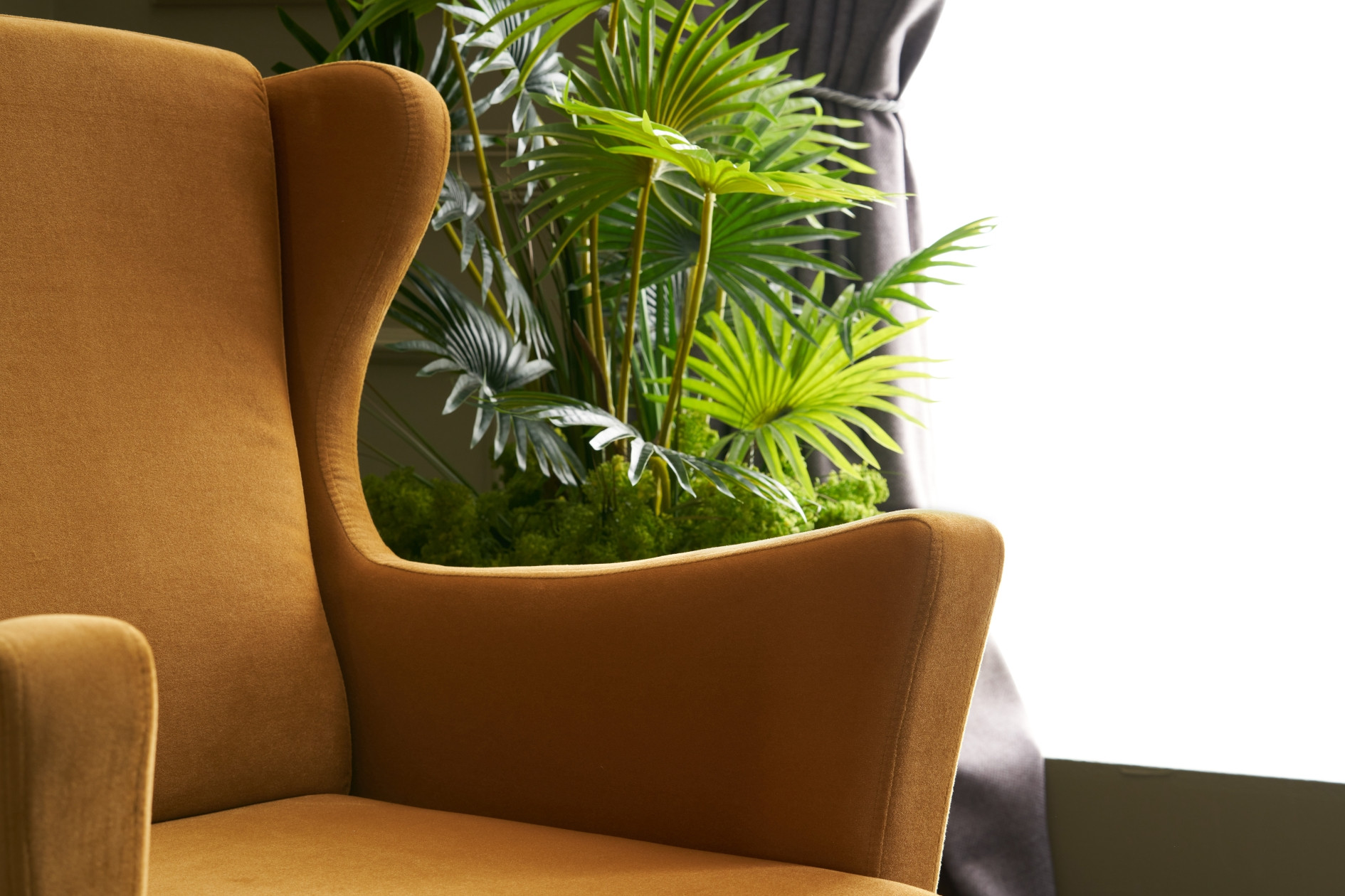 Lola Fauteuil à oreilles | Bois de hêtre | Doré - Image 4