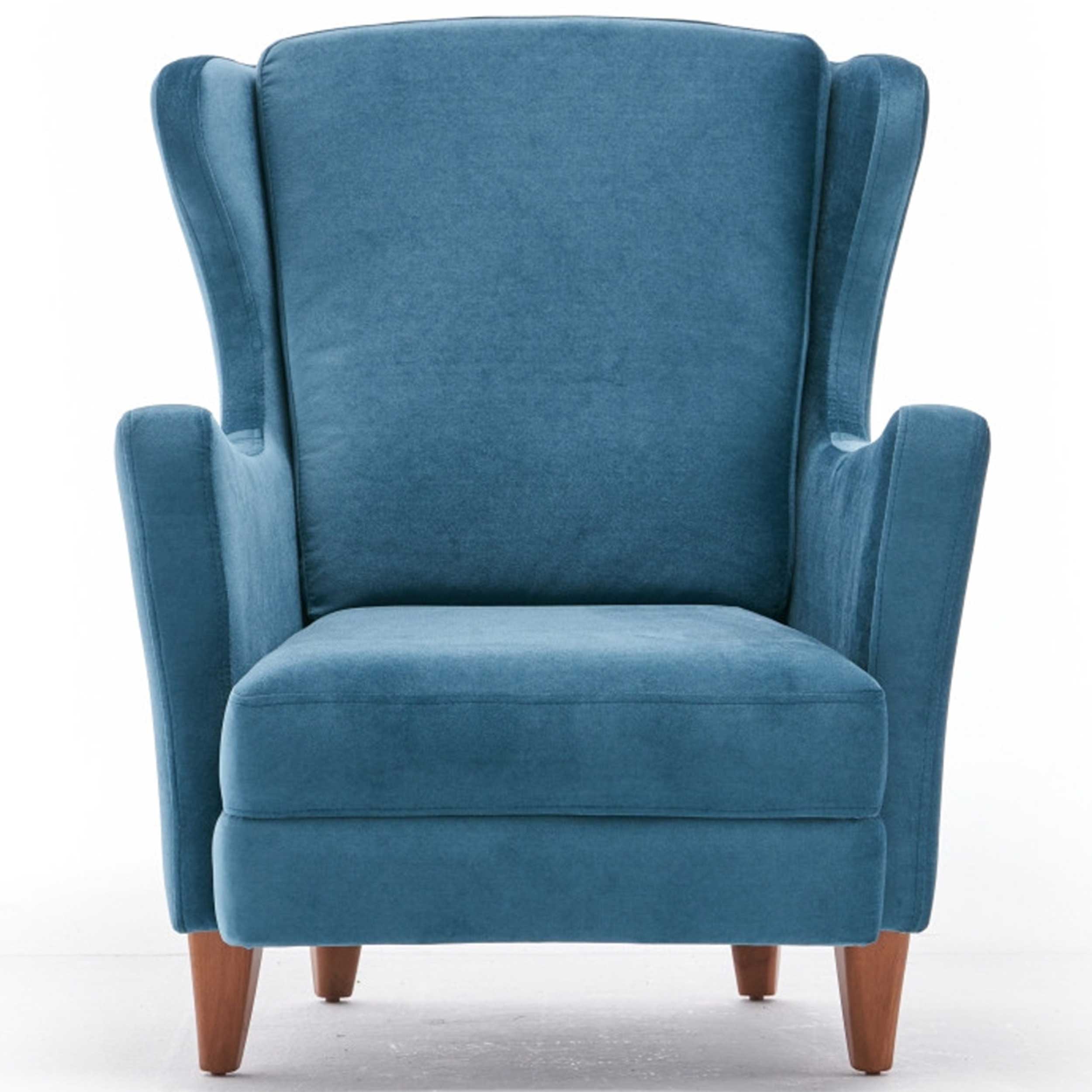 Lola Fauteuil à oreilles | Bois de hêtre | Turquoise - Image 8