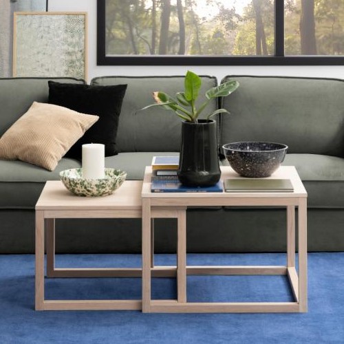 Lot de 2 tables bassen Cornius - chêne blanc