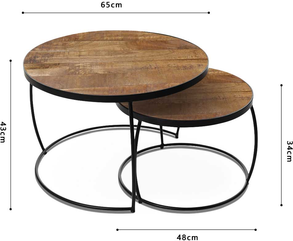 Lot de 2 tables basses Lars - mangolia - Image 3