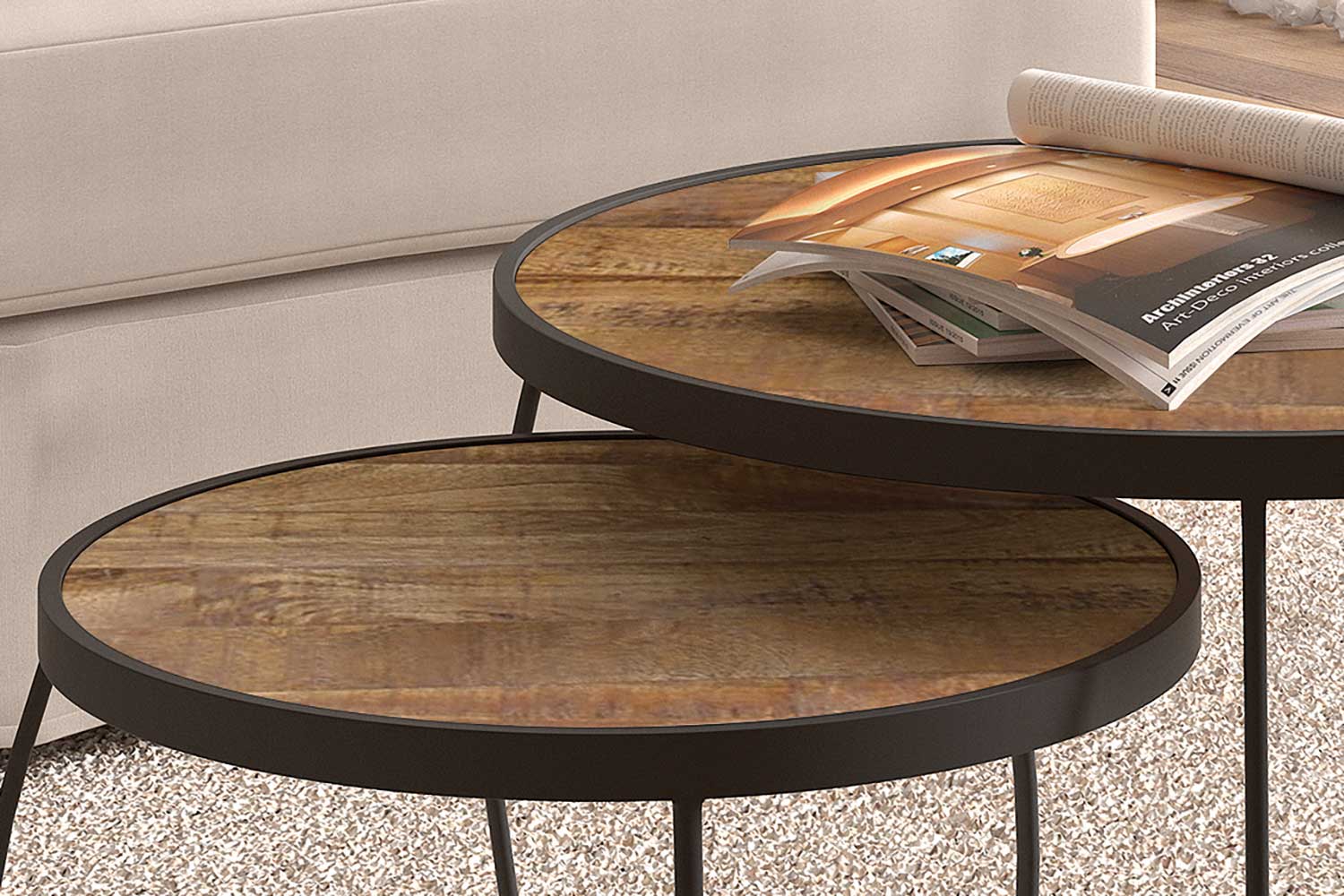 Lot de 2 tables basses Lars - mangolia - Image 5