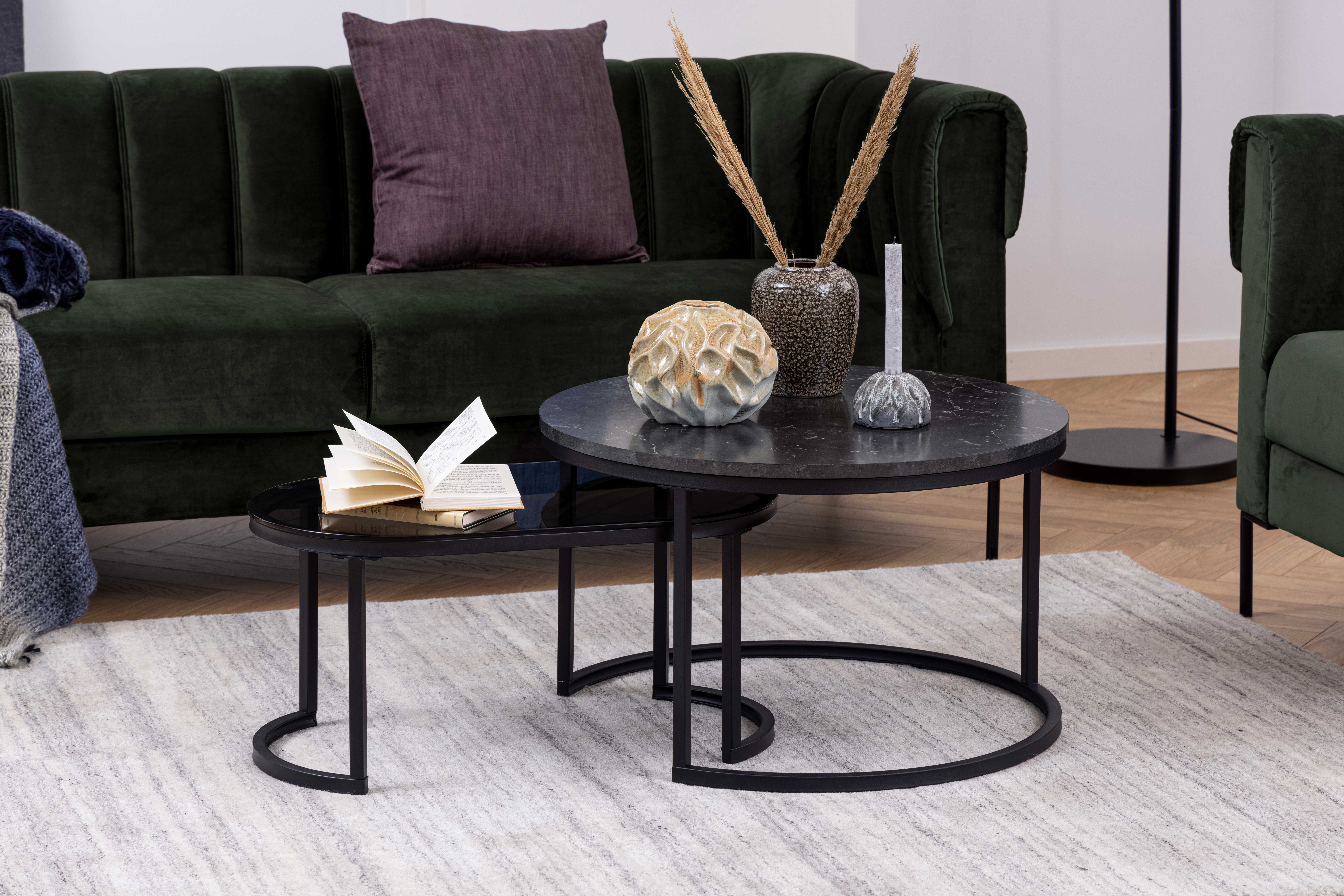 Lot de 2 tables basses Spiro - noir/gris - Image 10