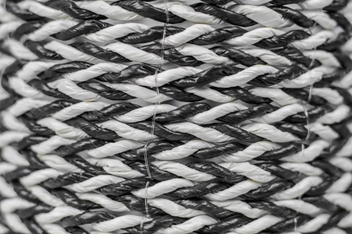 Lot de 3 paniers Marwa - noir/blanc - raphia/zostère - Image 3