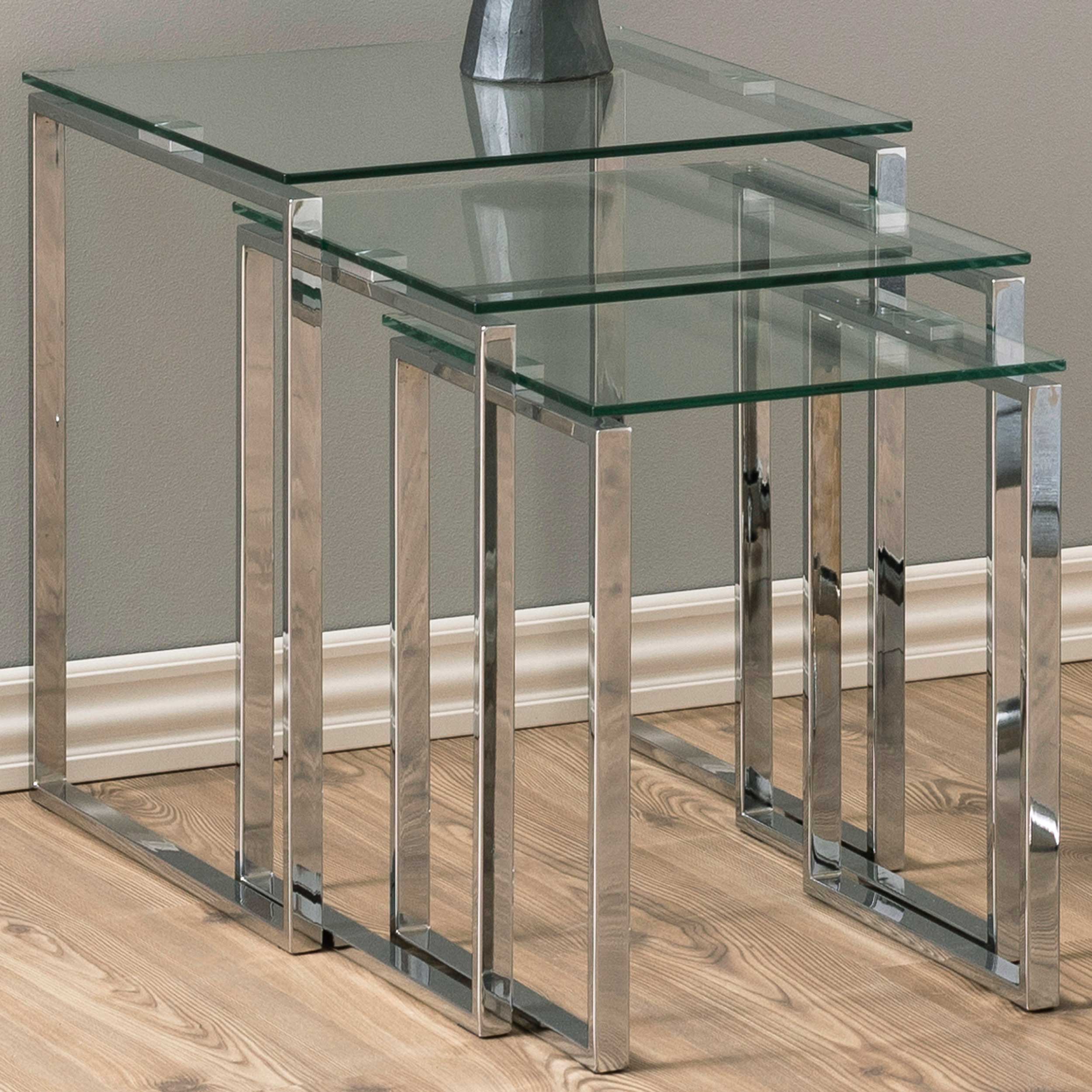 Lot de 3 tables d'appoint Nicola - gris - Image 1