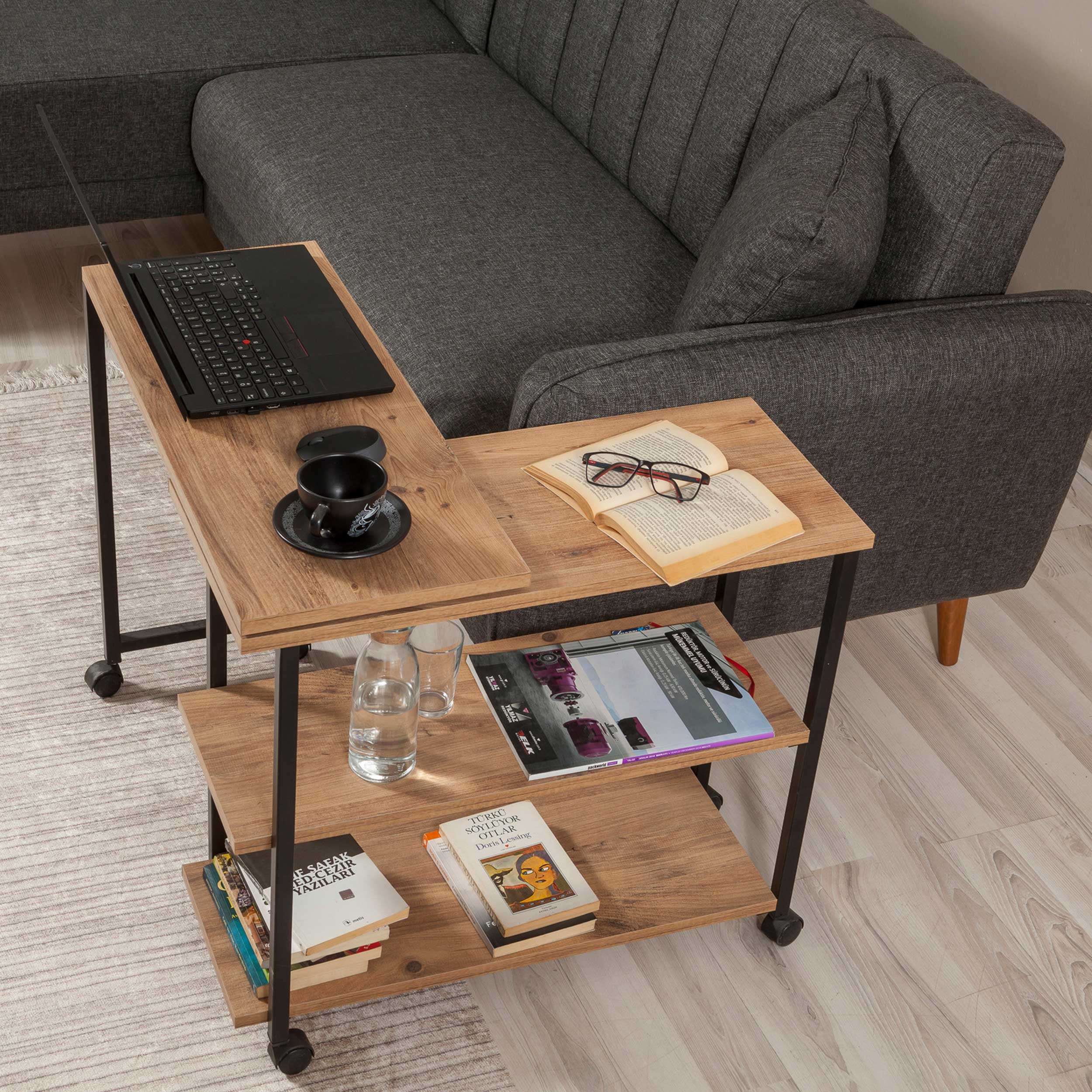 Melin Table d'appoint | 100 % MÉLAMINE | Pin Atlantique, noir - Image 11