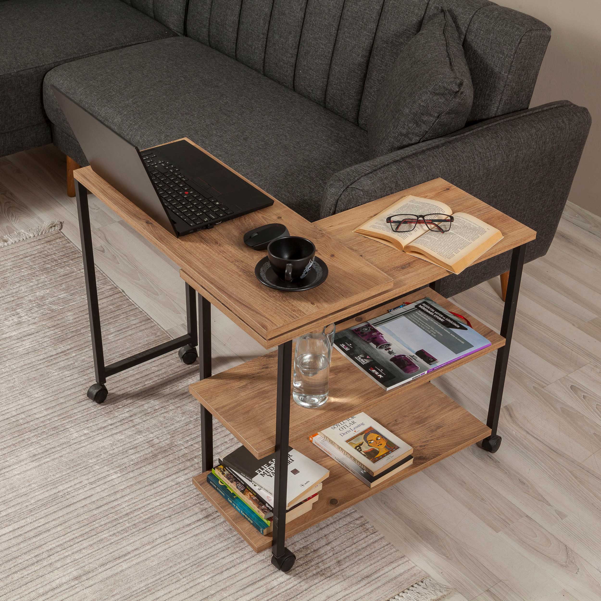 Melin Table d'appoint | 100 % MÉLAMINE | Pin Atlantique, noir - Image 9