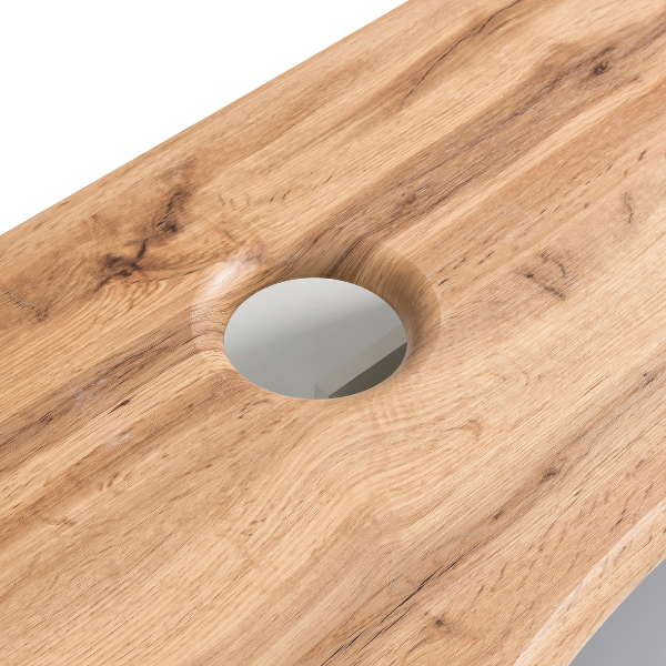 Meuble à lavabo Vikas 121cm 4 tiroirs - anthracite/chêne - Image 7