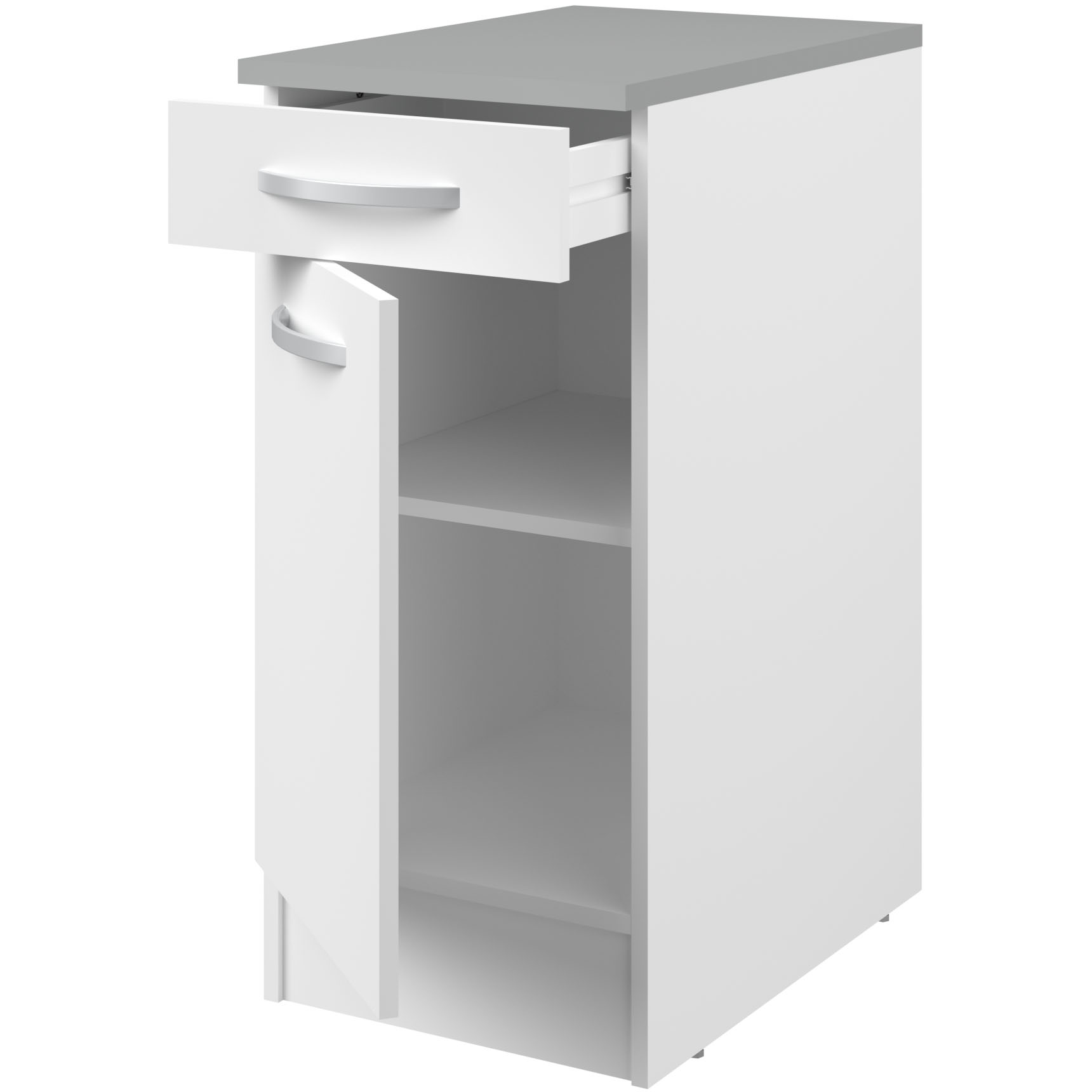 Meuble bas Oke 40x60 cm avec tiroir et porte - blanc - Image 4