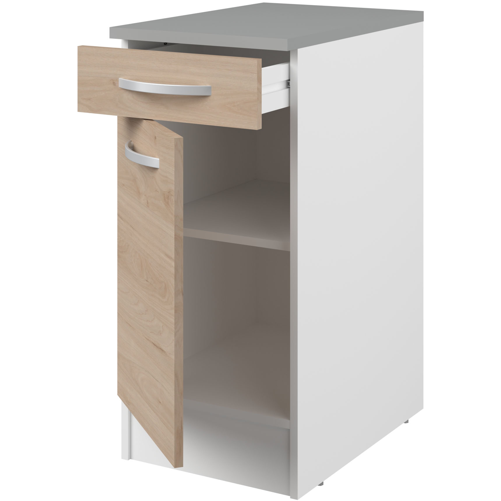 Meuble bas Oke 40x60 cm avec tiroir et porte - chêne - Image 2