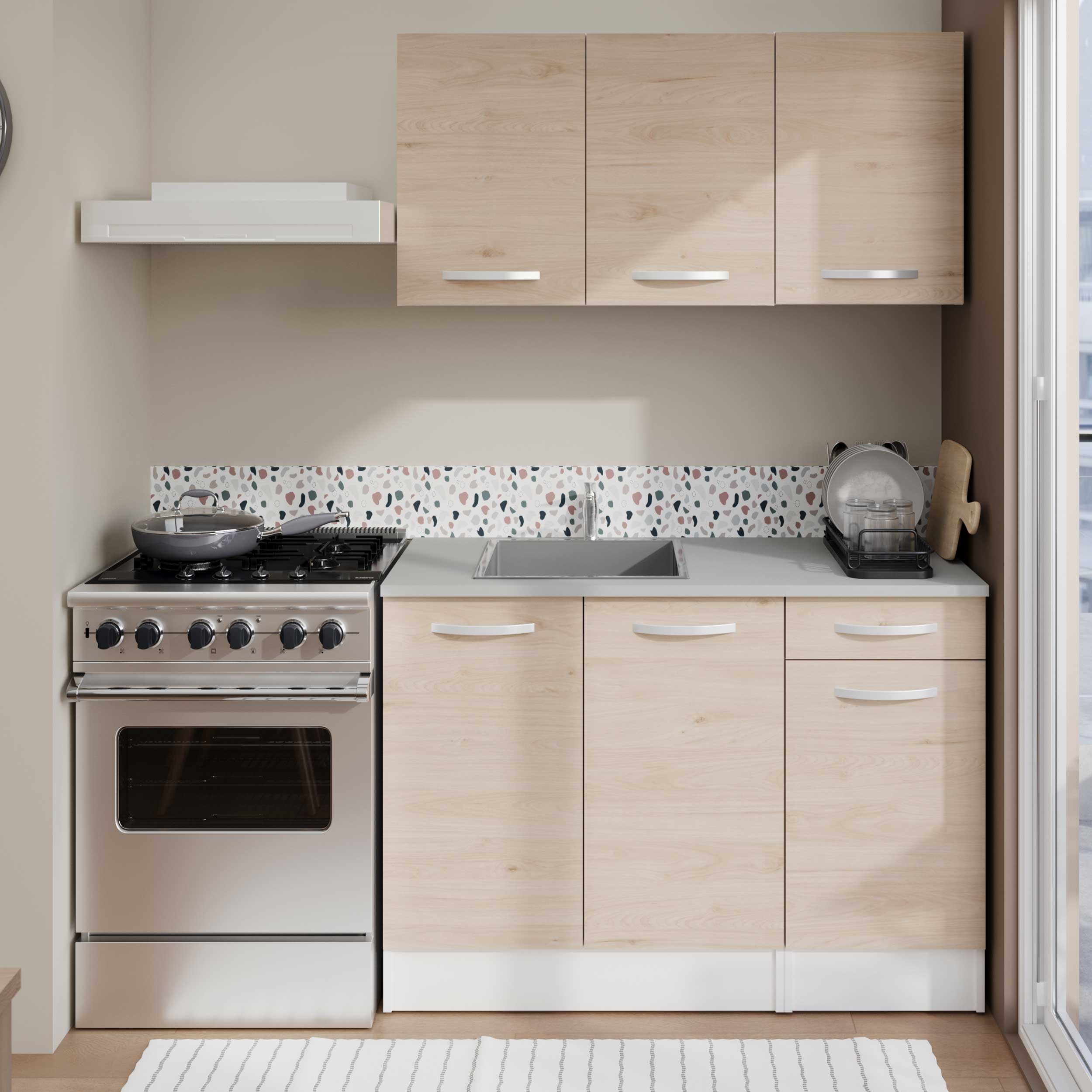 Meuble bas Oke 40x60 cm avec tiroir et porte - chêne - Image 8