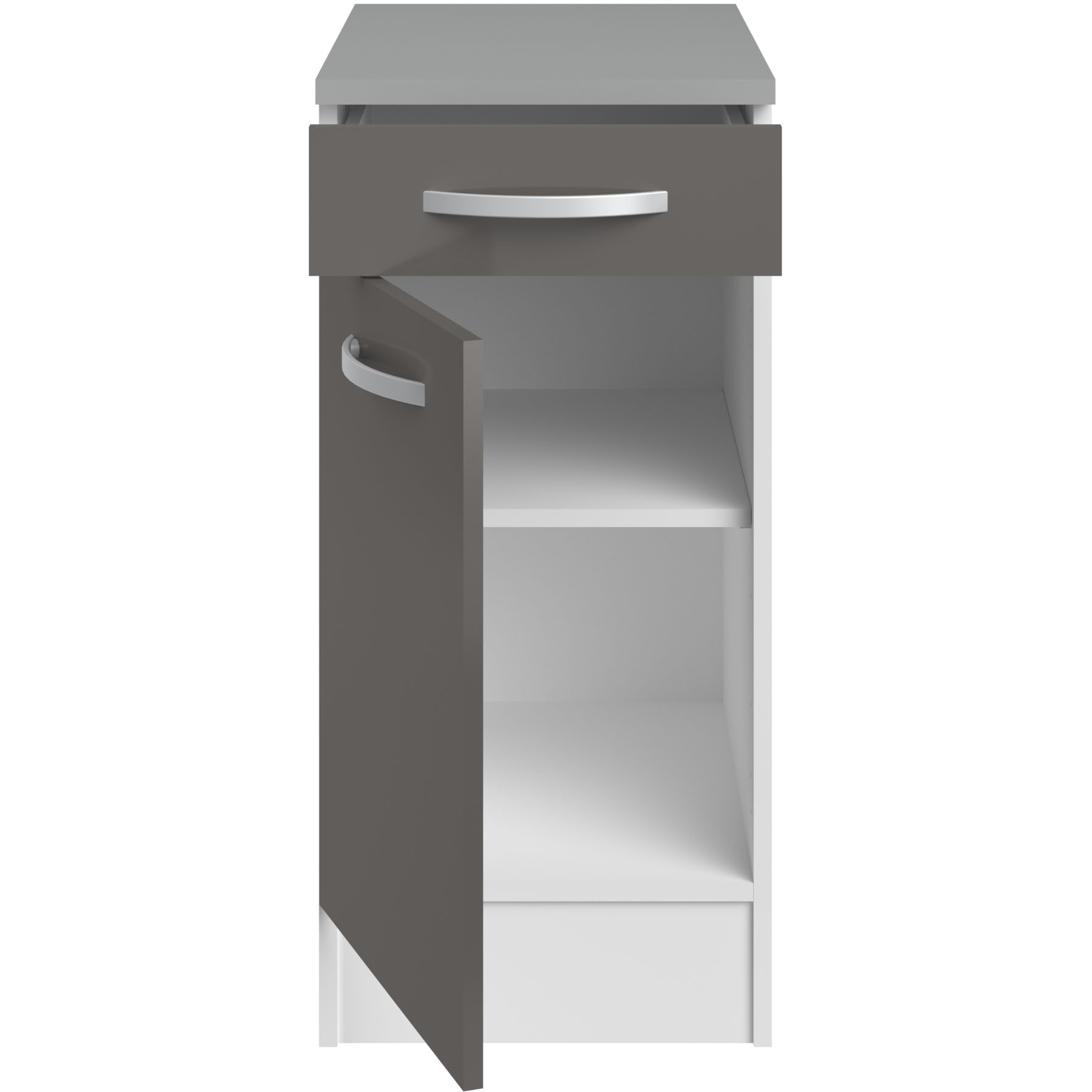 Meuble bas Oke 40x60 cm avec tiroir et porte - gris - Image 5
