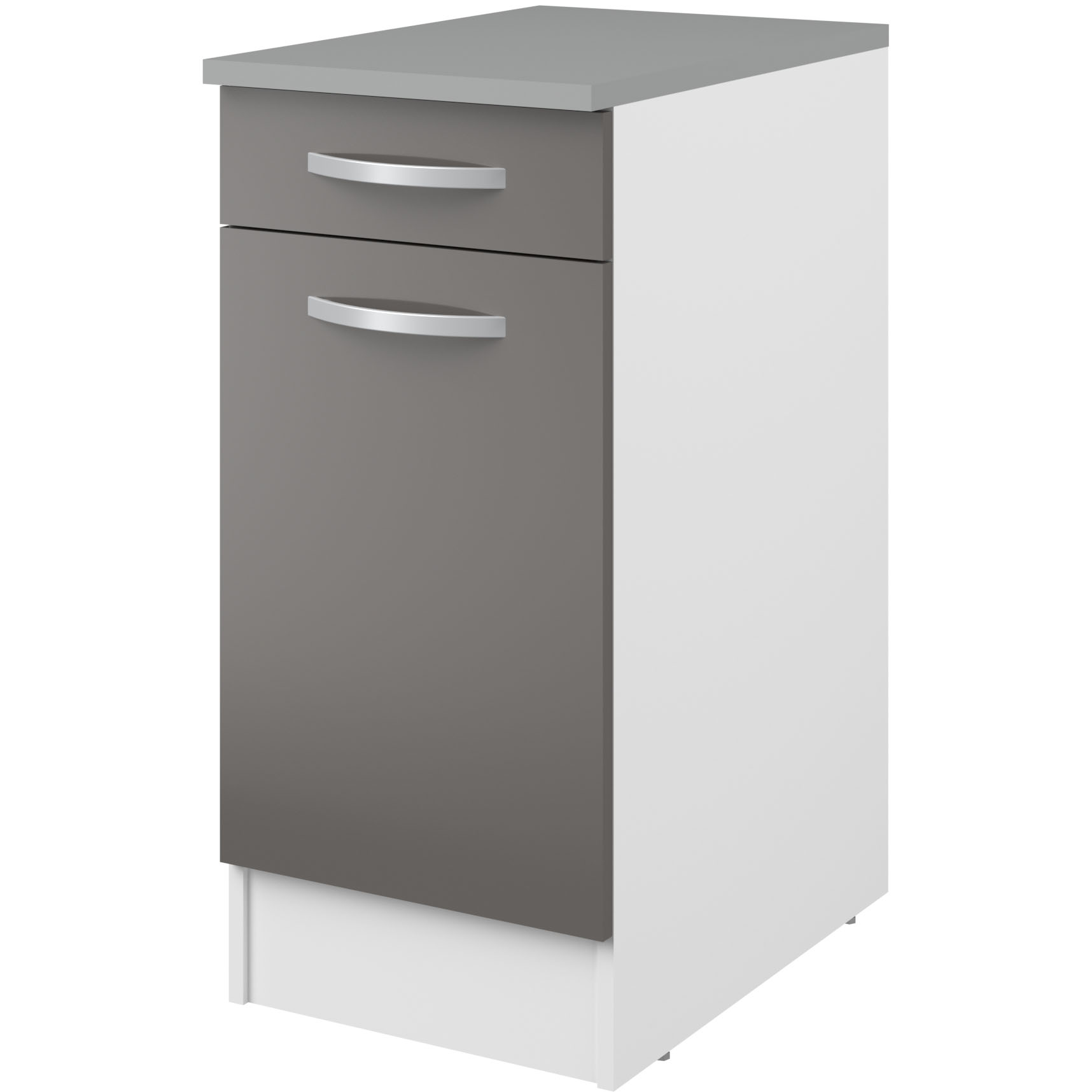 Meuble bas Oke 40x60 cm avec tiroir et porte - gris