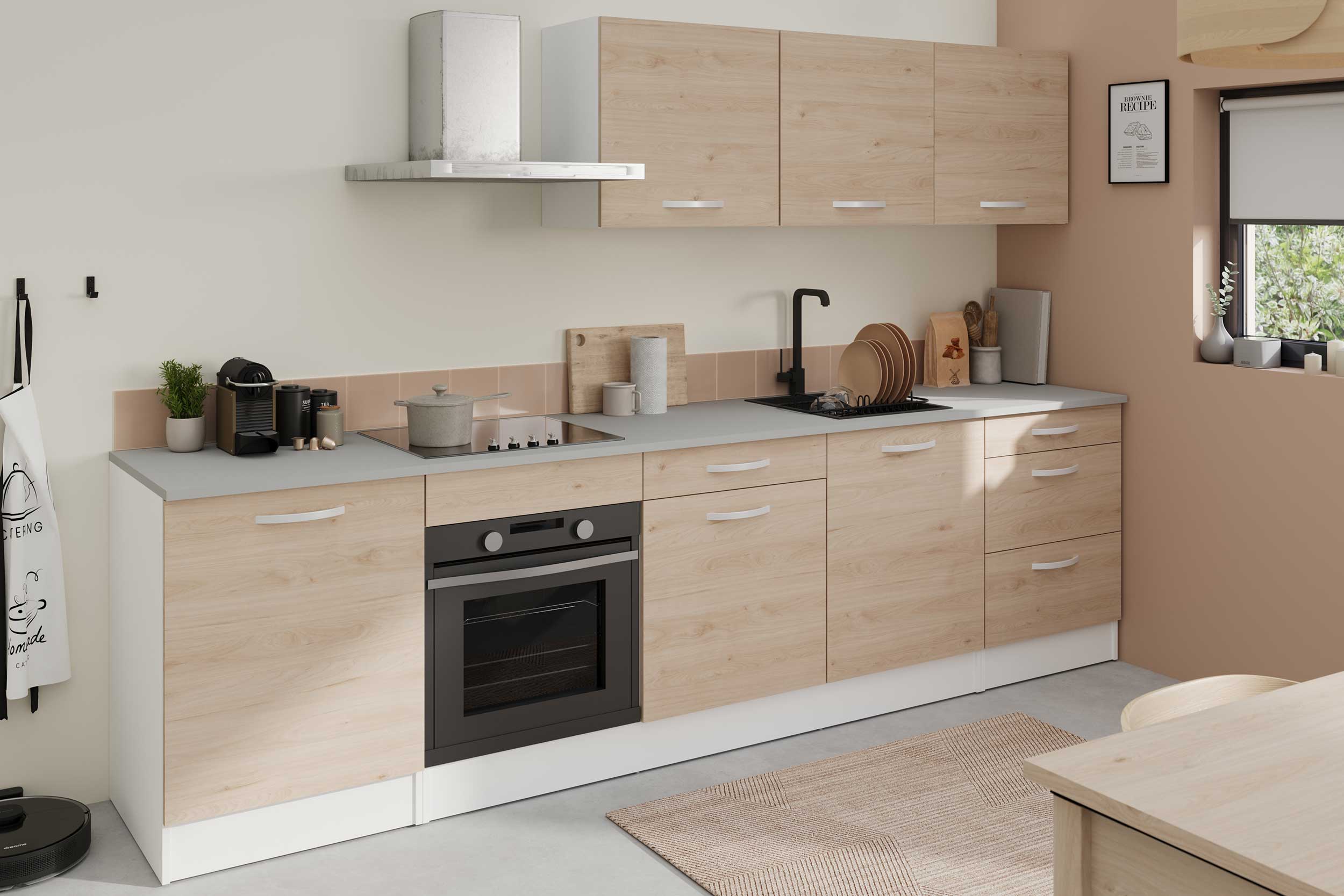 Meuble bas Oke 60 cm avec porte - chêne - Image 12