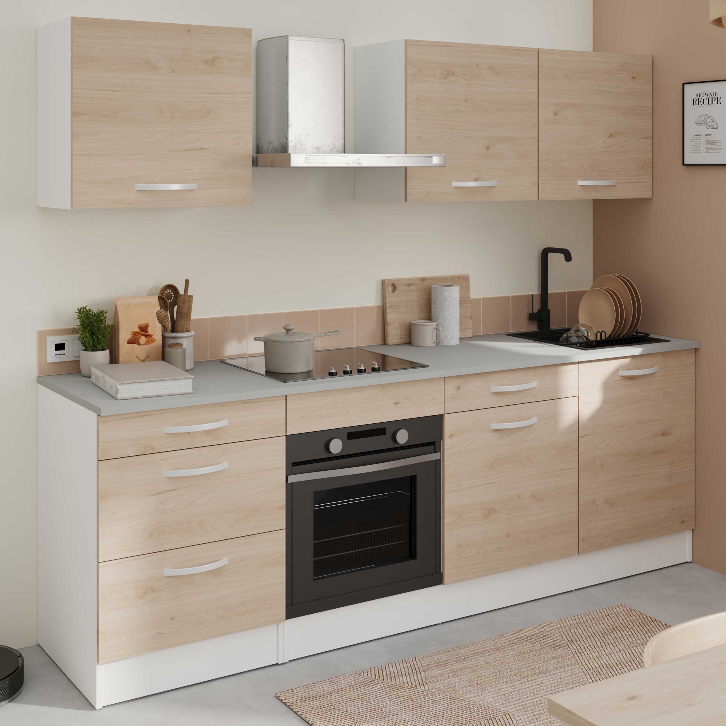 Meuble bas Oke 60 cm avec porte - chêne - Image 6