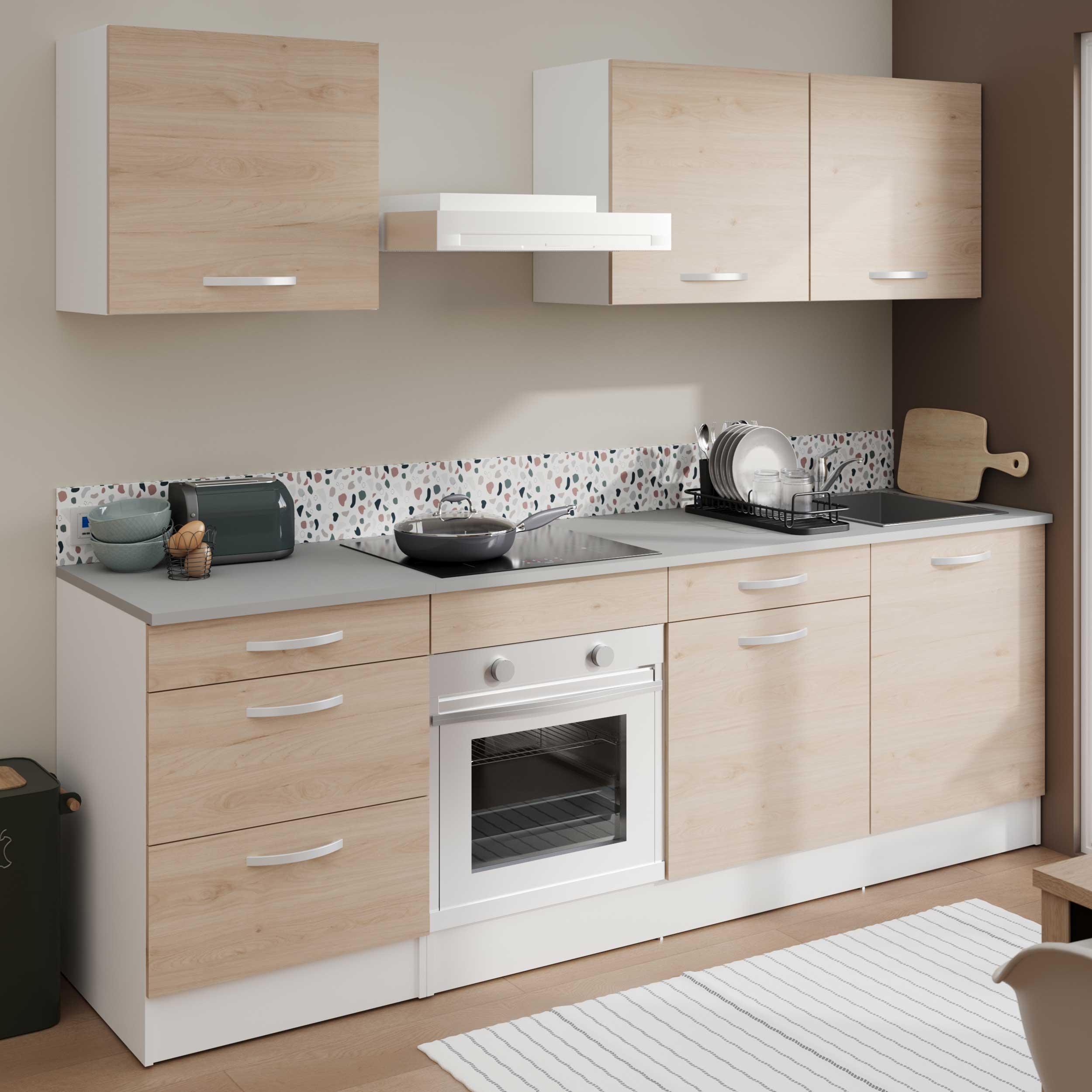 Meuble bas Oke 60 cm avec porte - chêne - Image 8