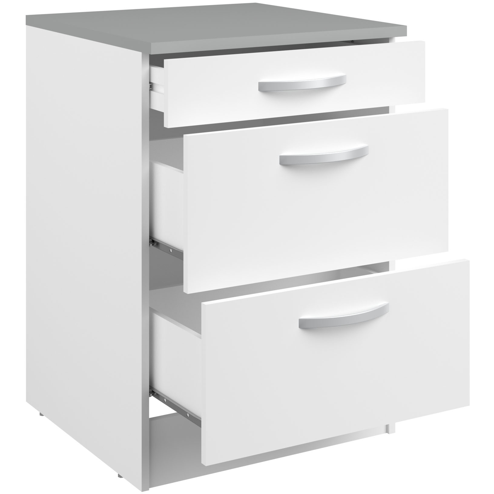 Meuble bas Oke 60x60 avec 3 tiroirs - blanc - Image 3