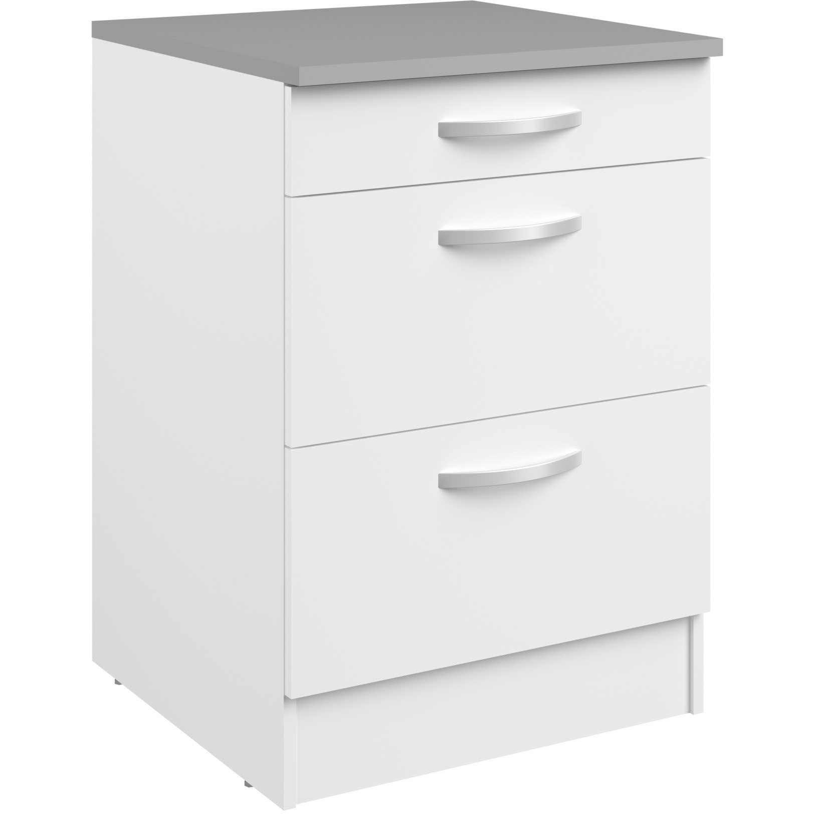 Meuble bas Oke 60x60 avec 3 tiroirs - blanc - Image 9