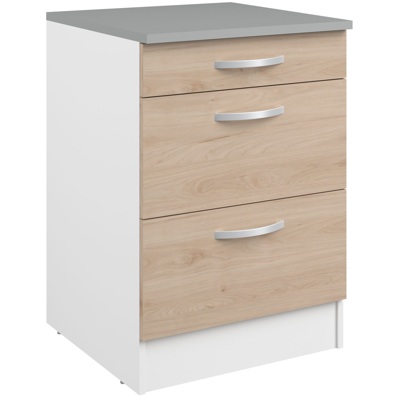 Meuble bas Oke 60x60 avec 3 tiroirs - chêne - Image 10