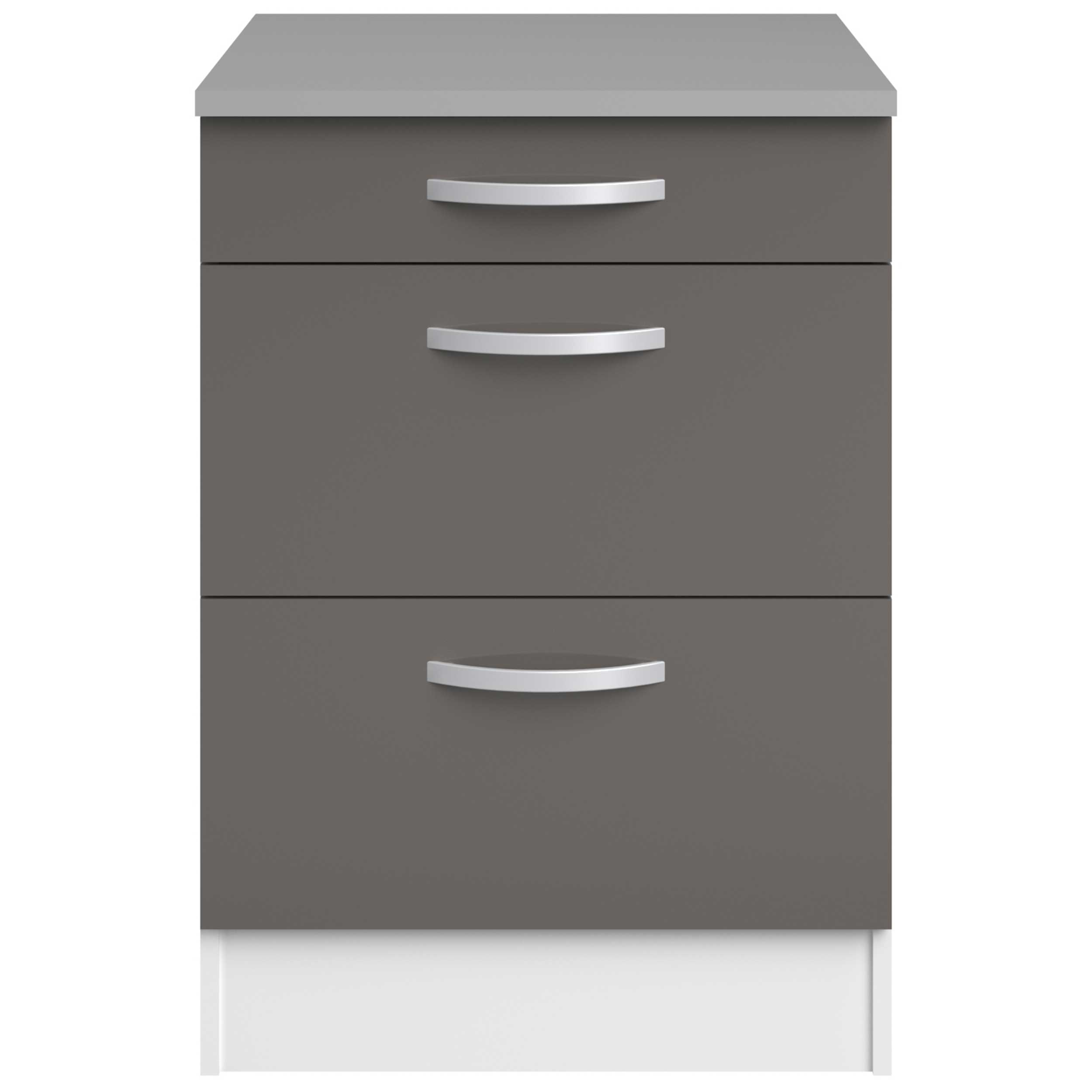 Meuble bas Oke 60x60 avec 3 tiroirs - gris - Image 6