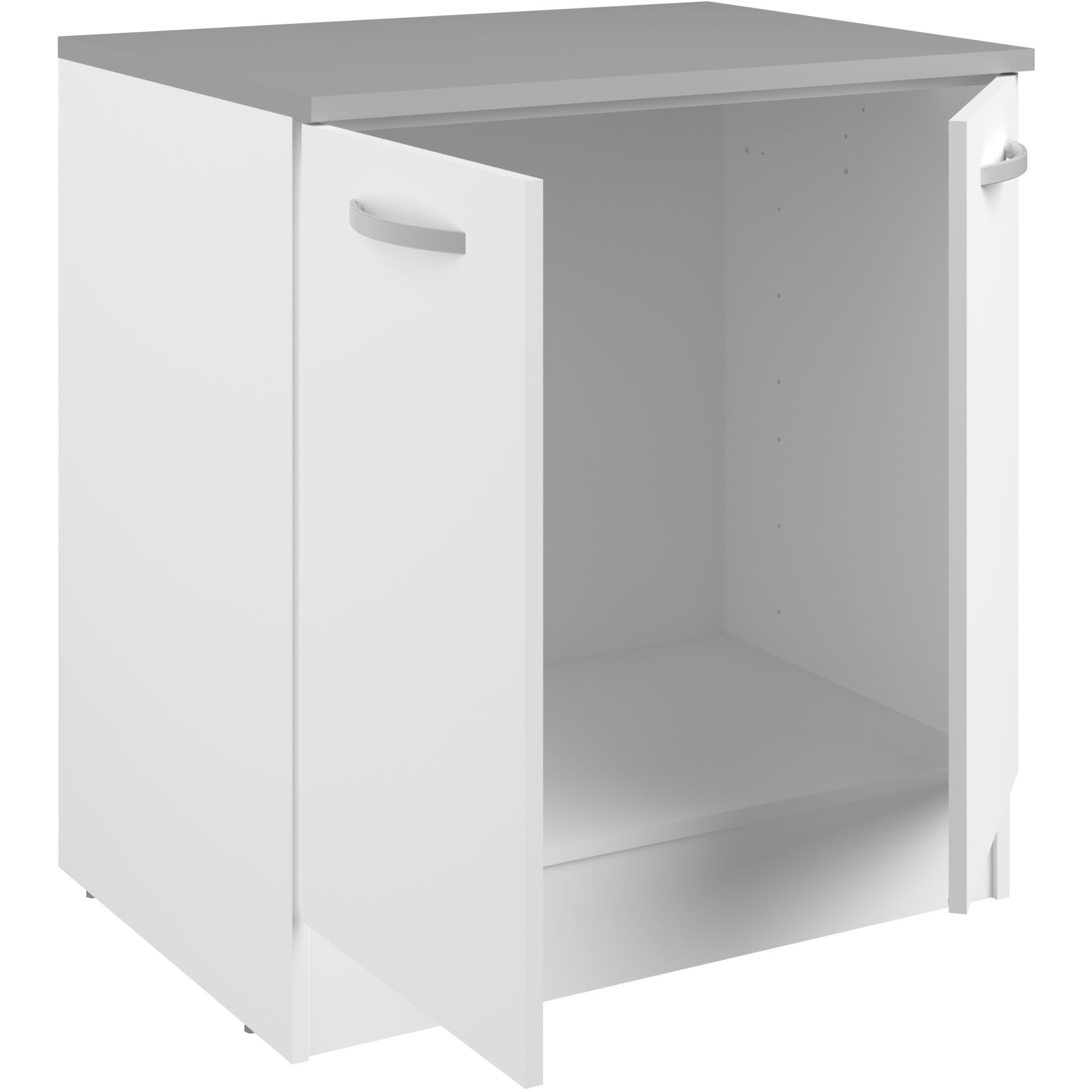Meuble bas Oke 80 cm pour évier avec 2 portes - blanc - Image 2