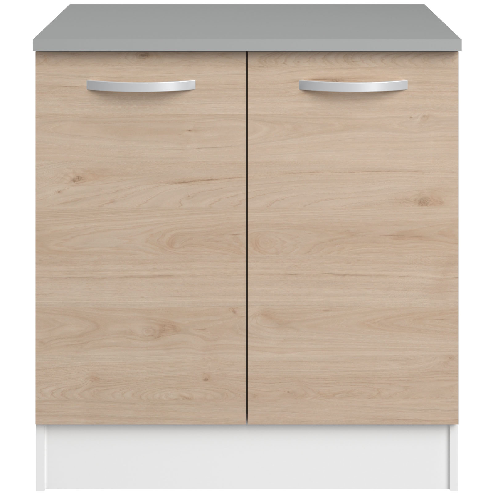 Meuble bas Oke 80 cm pour évier avec 2 portes - chêne - Image 6