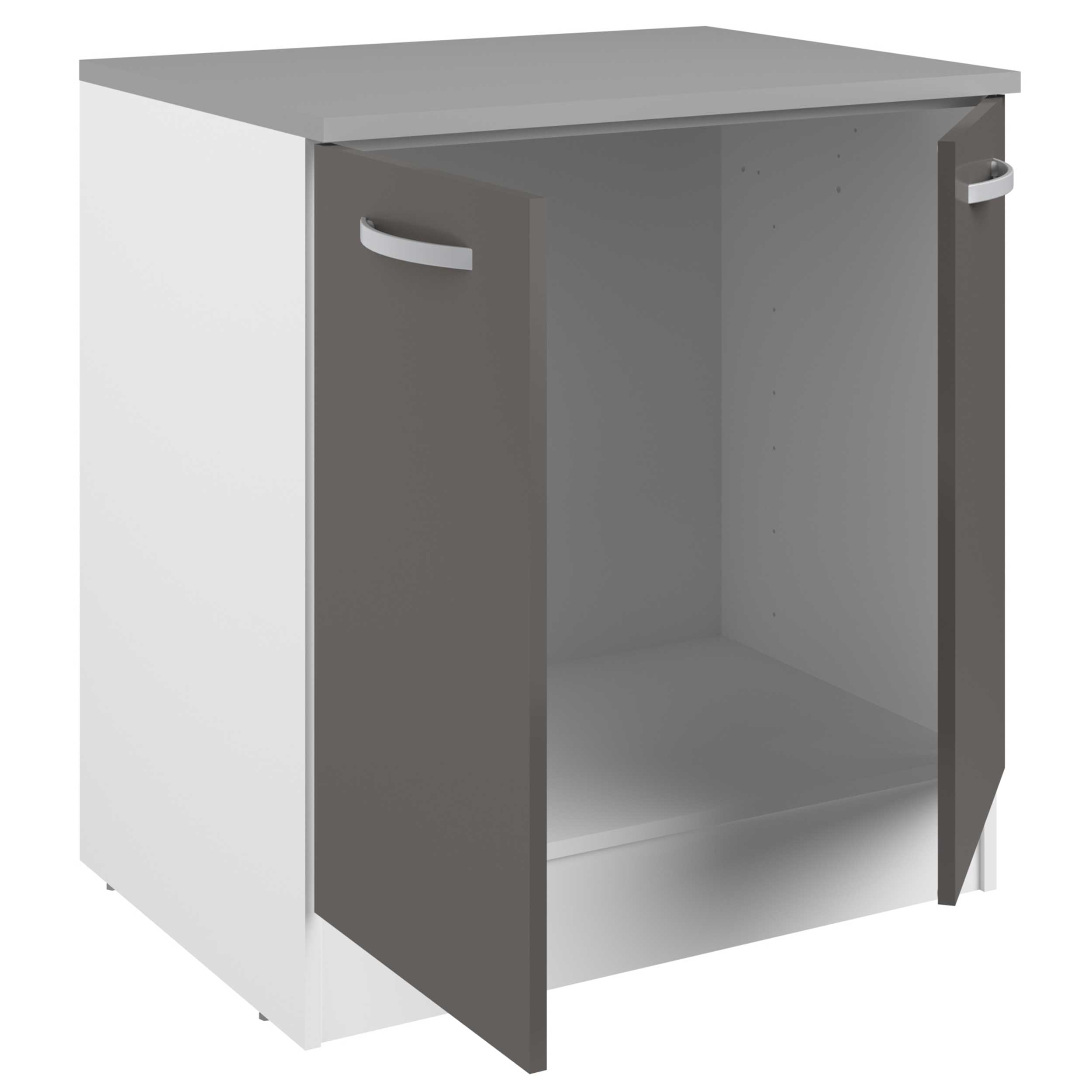 Meuble bas Oke 80 cm pour évier avec 2 portes - gris - Image 3