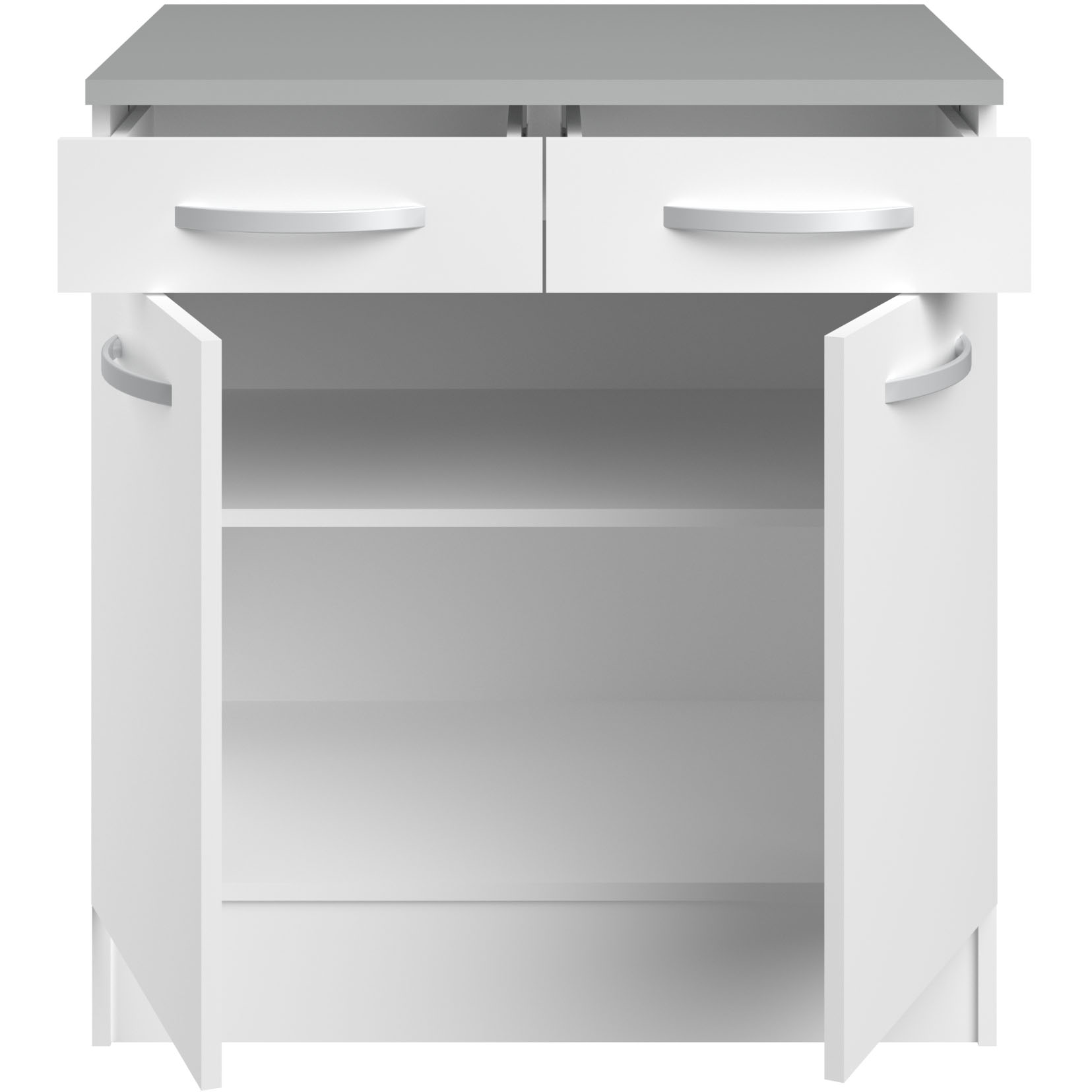 Meuble bas Oke 80cm 2 portes & 2 tiroirs - blanc - Image 4