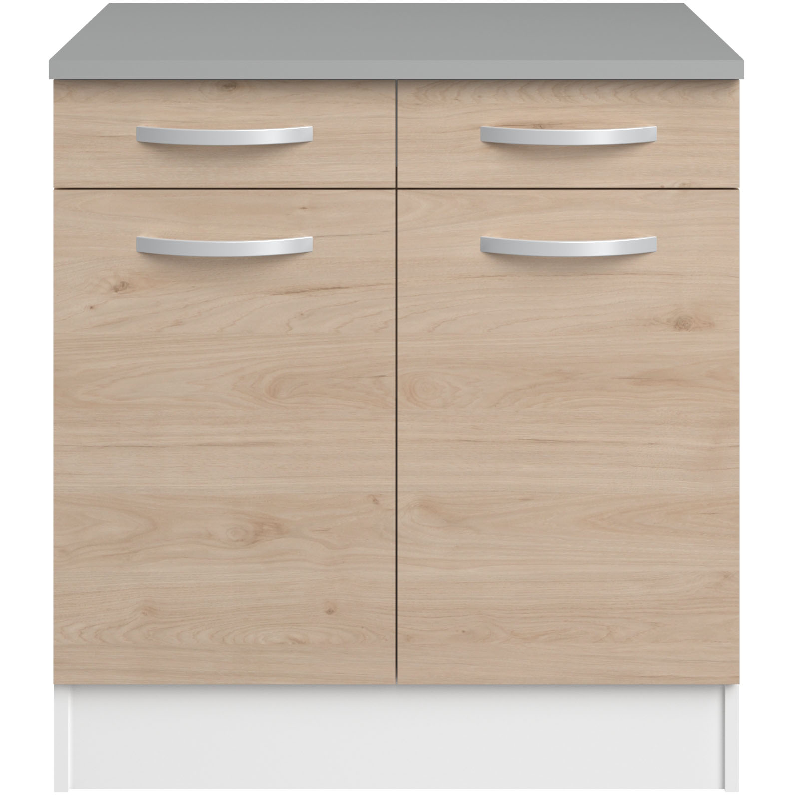 Meuble bas Oke 80cm 2 portes & 2 tiroirs - chêne - Image 5