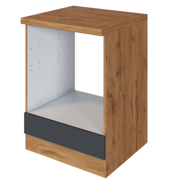 Meuble bas Sorrella 60cm pour four et plaque de cuisson - anthracite/chêne - Image 7