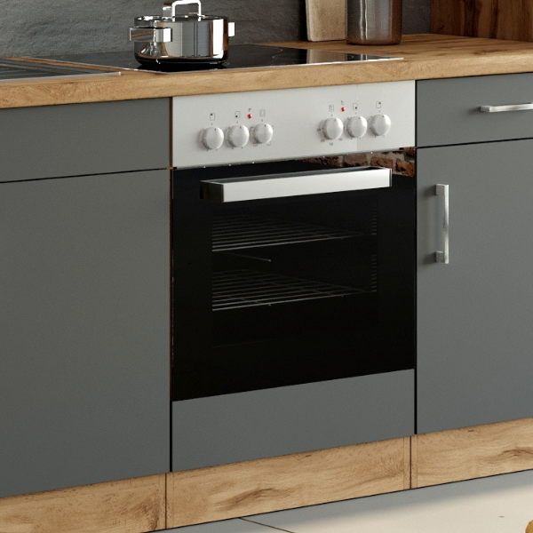 Meuble bas Sorrella 60cm pour four et plaque de cuisson - anthracite/chêne - Image 1