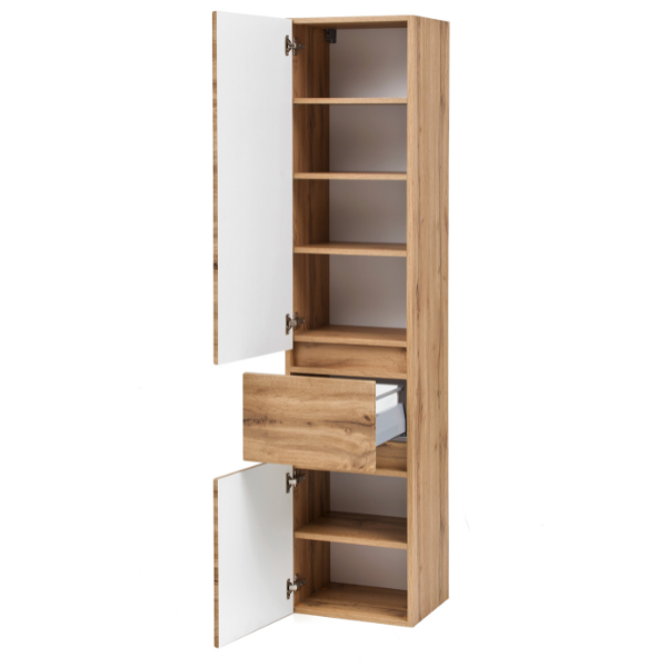 Meuble colonne Pisca 40cm 1 tiroir & 2 portes - chêne - Image 11