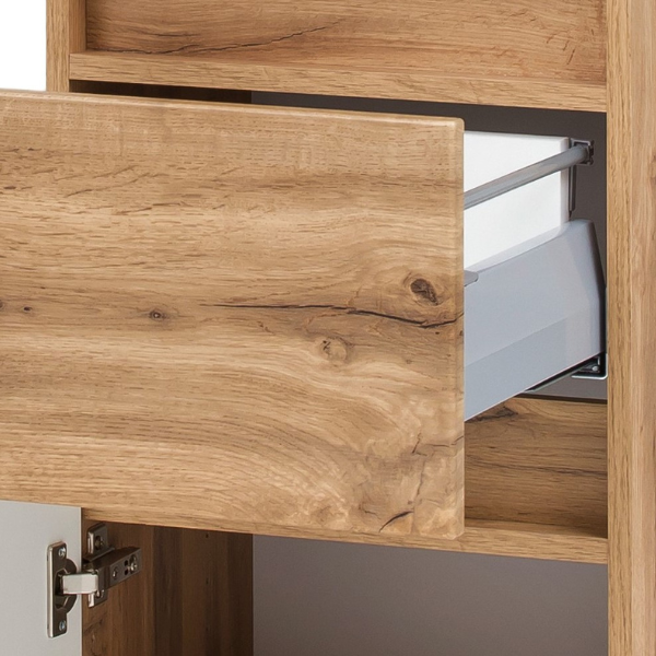 Meuble colonne Vikas 2 portes & 1 tiroir - chêne - Image 8