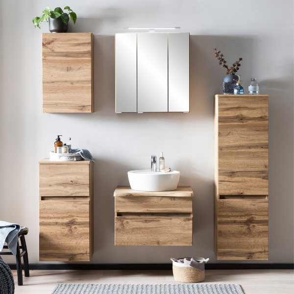 Meuble colonne Vikas 2 portes - chêne - Image 2