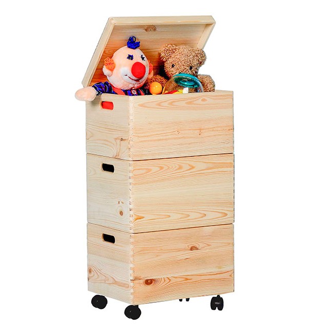 Meuble de rangement en bois Maxine avec roulettes